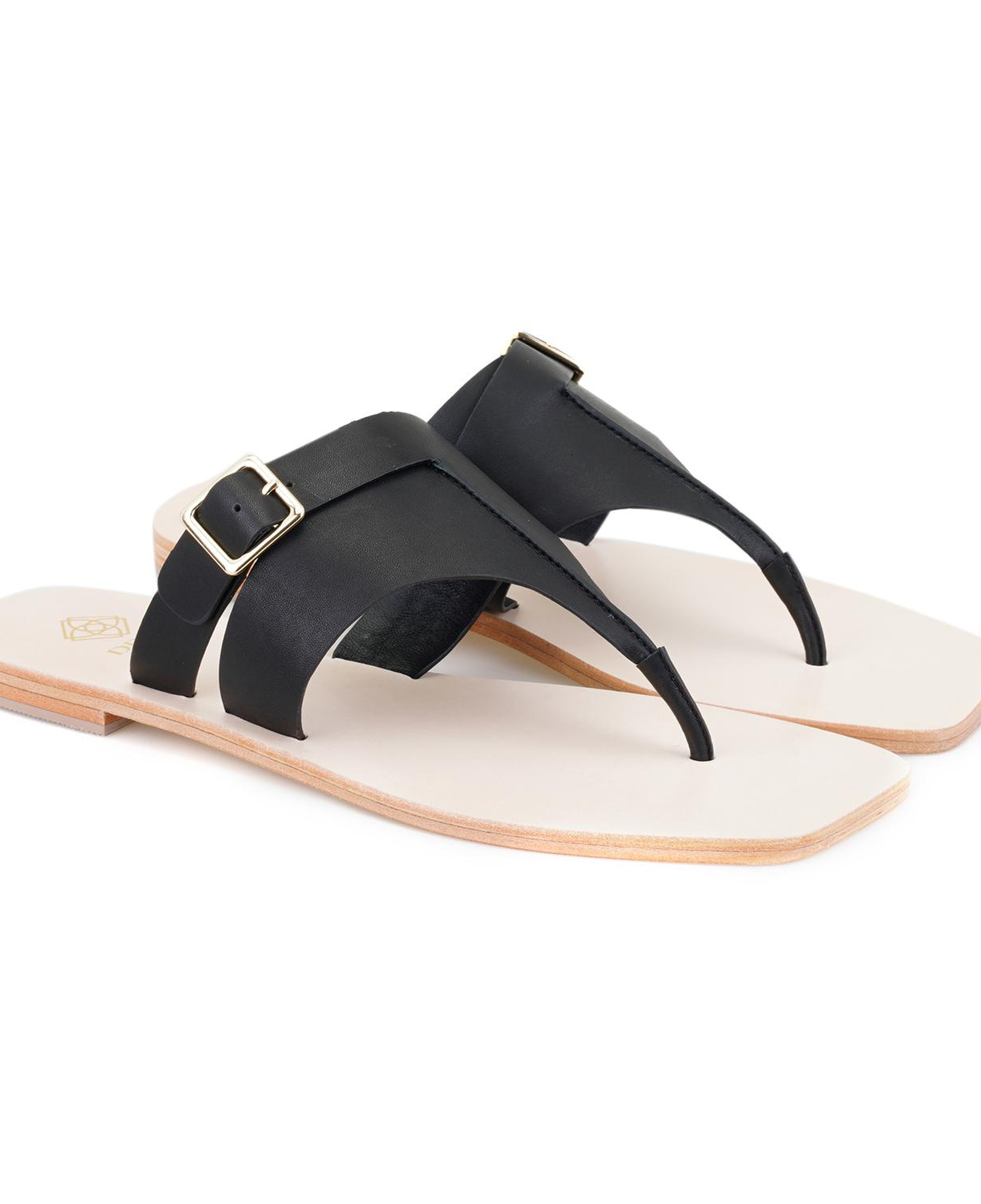 Kadın Siyah Parmak Arası Deri Terlik