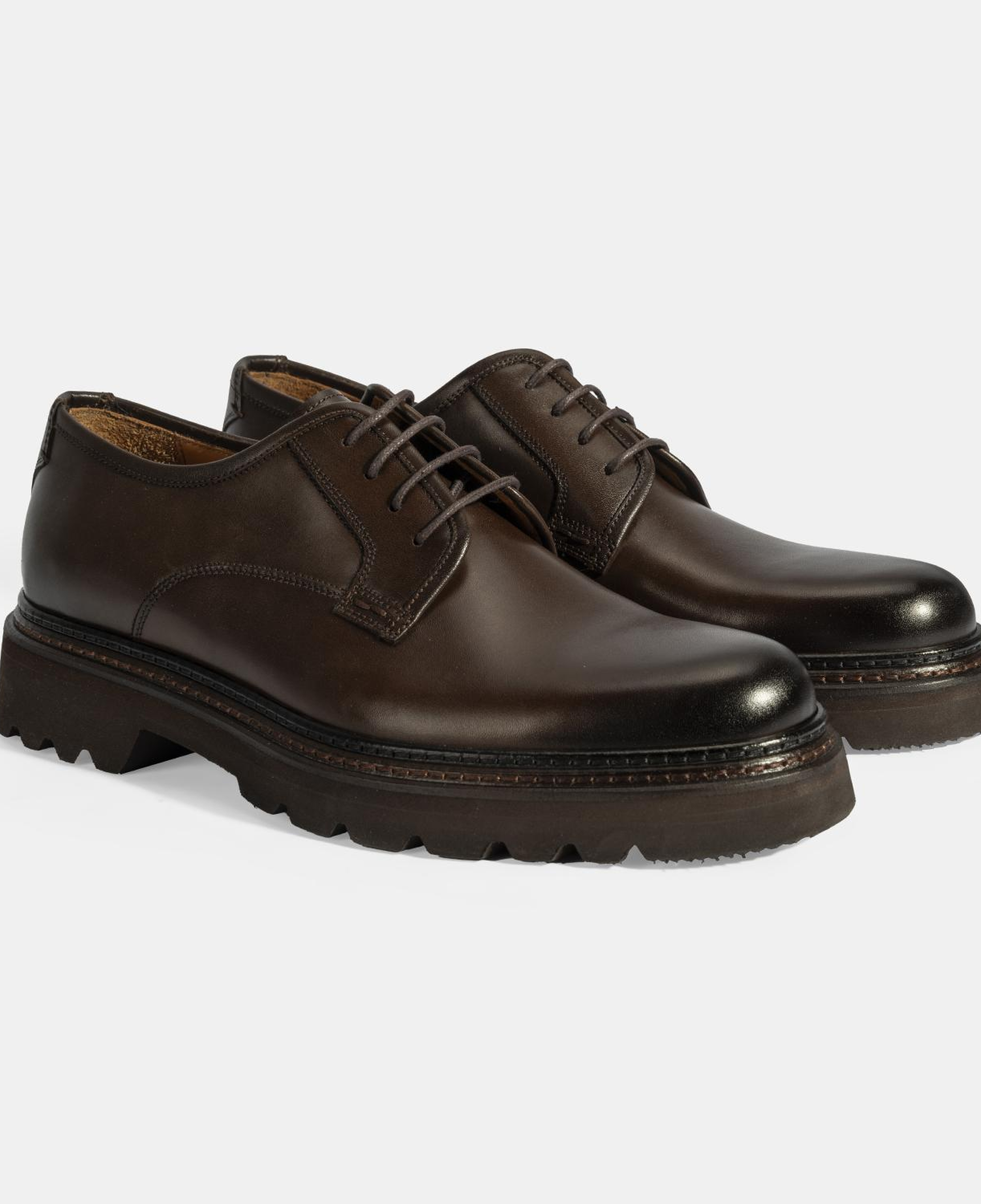 Erkek Kahve Bağcıklı Günlük Deri Ayakkabı