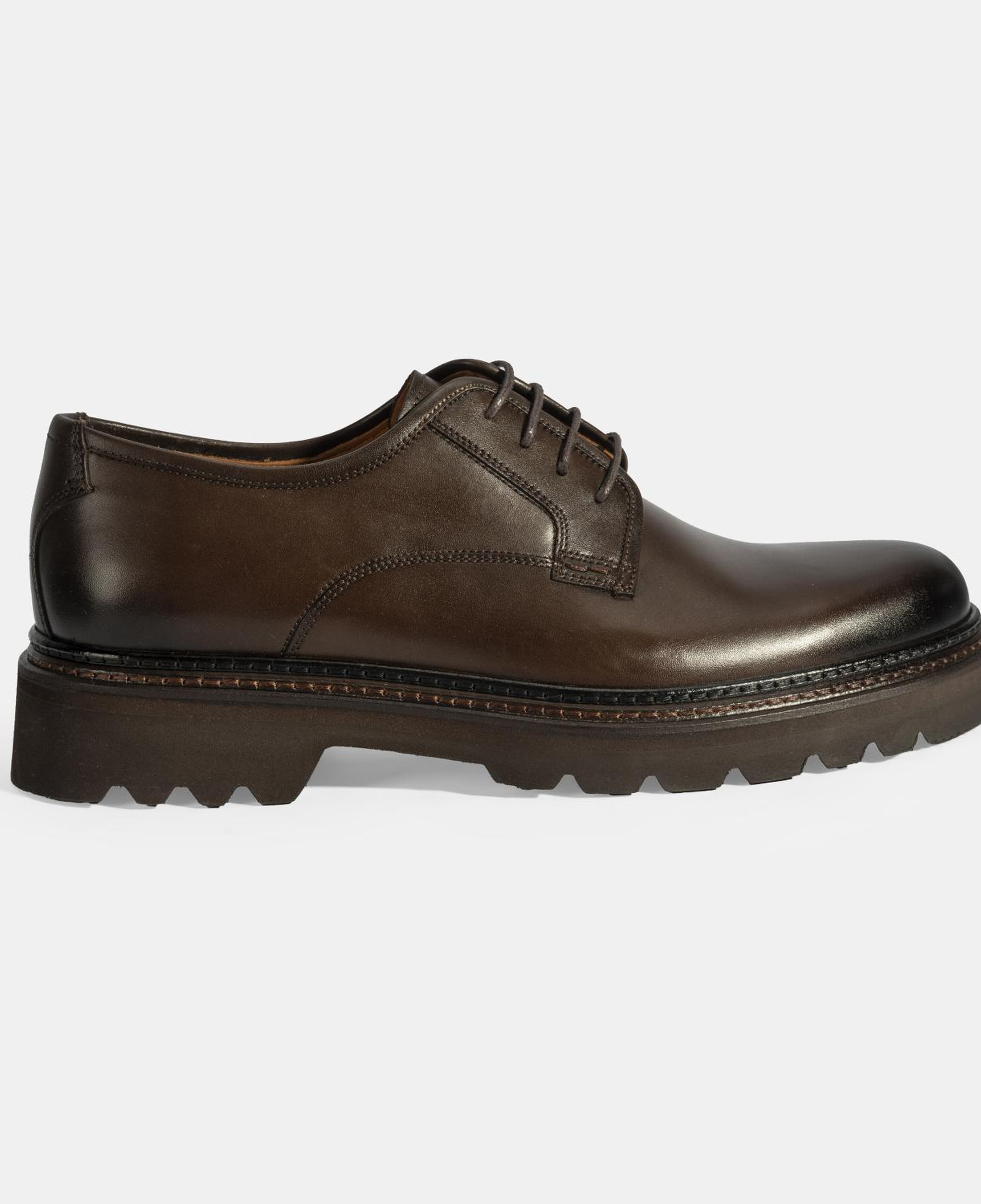 Erkek Kahve Bağcıklı Günlük Deri Ayakkabı