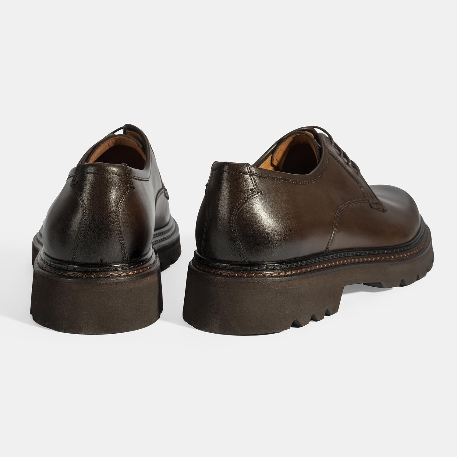 Erkek Kahve Bağcıklı Günlük Deri Ayakkabı