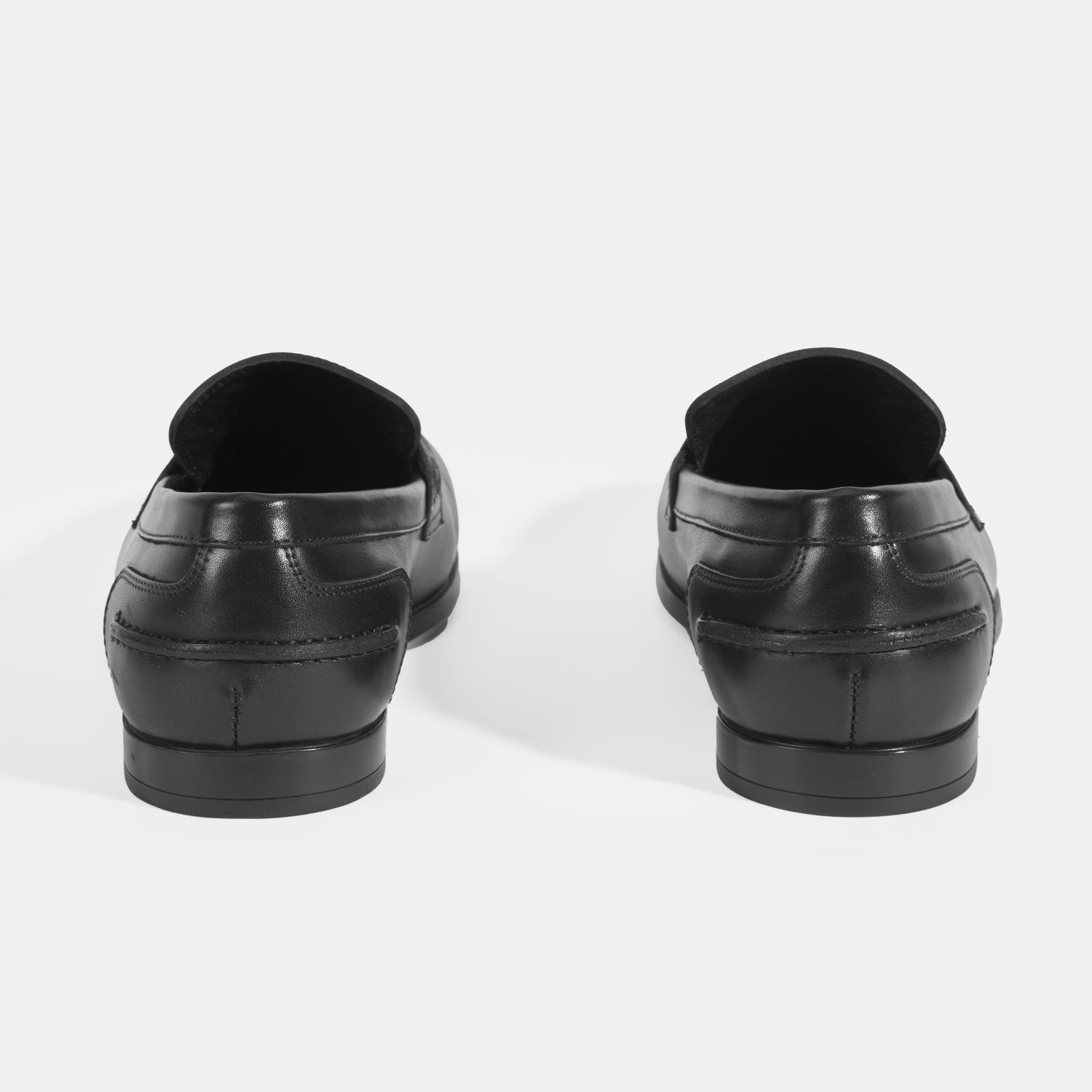 Erkek Siyah Deri Loafer