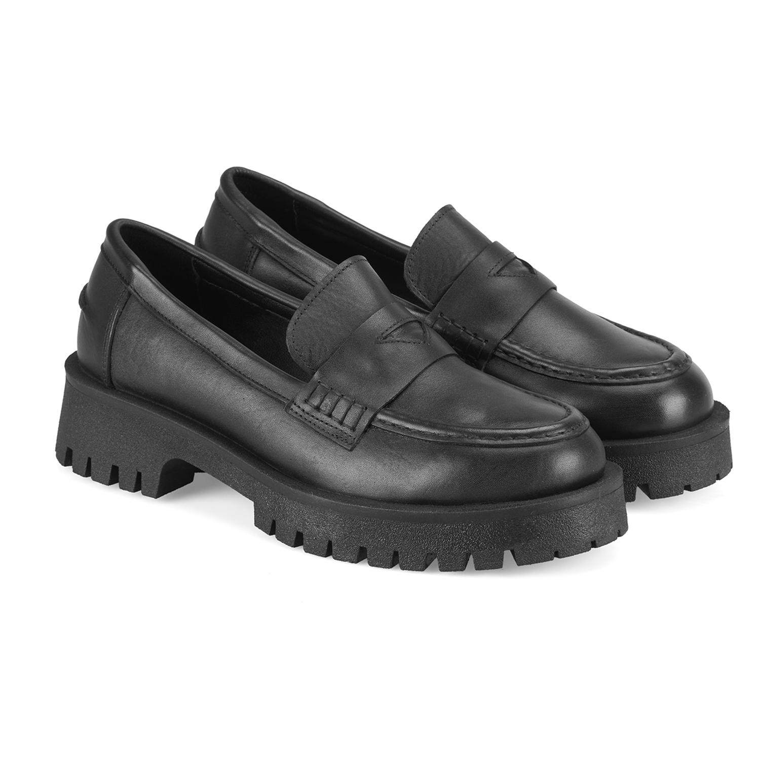 Kadın Siyah Deri Günlük Ayakkabı