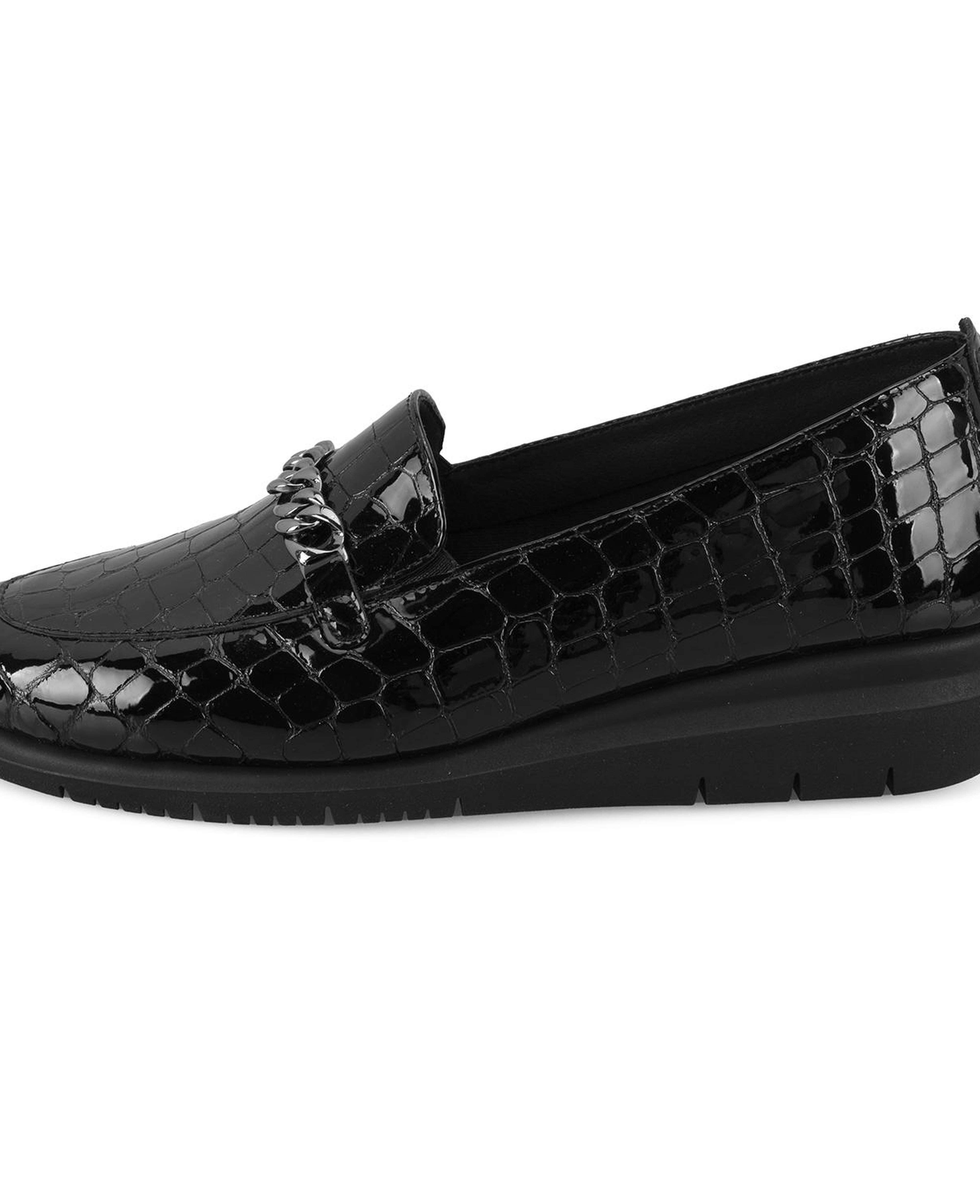 Kadın Siyah DesaComfort Kroko Baskılı Deri Günlük Ayakkabı