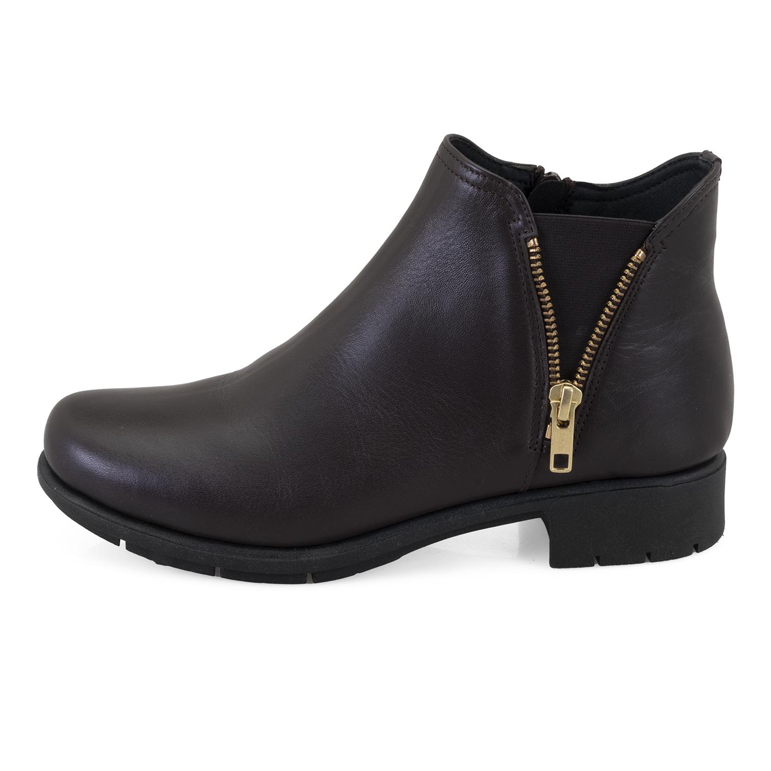 Karlee Kahve Kadın DesaComfort Fermuarlı Deri Bot