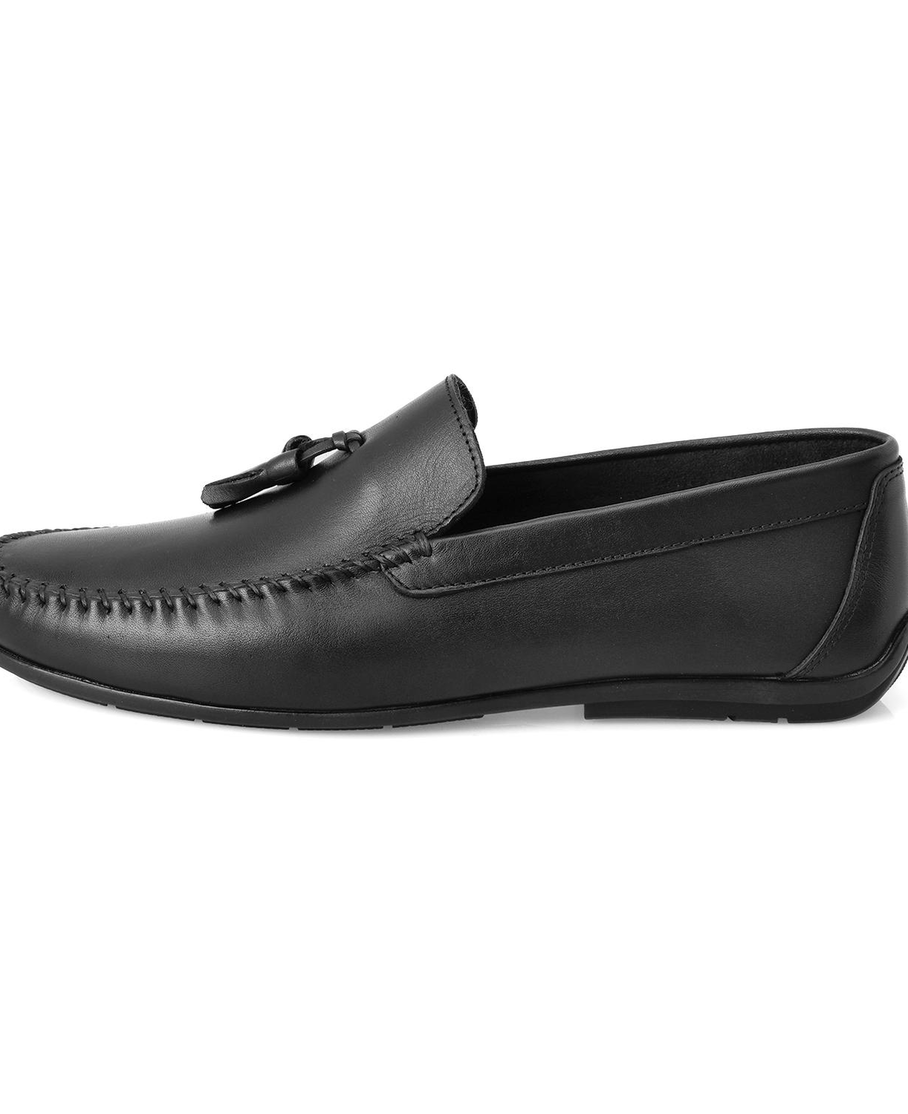 Brendan Siyah Erkek Deri Loafer