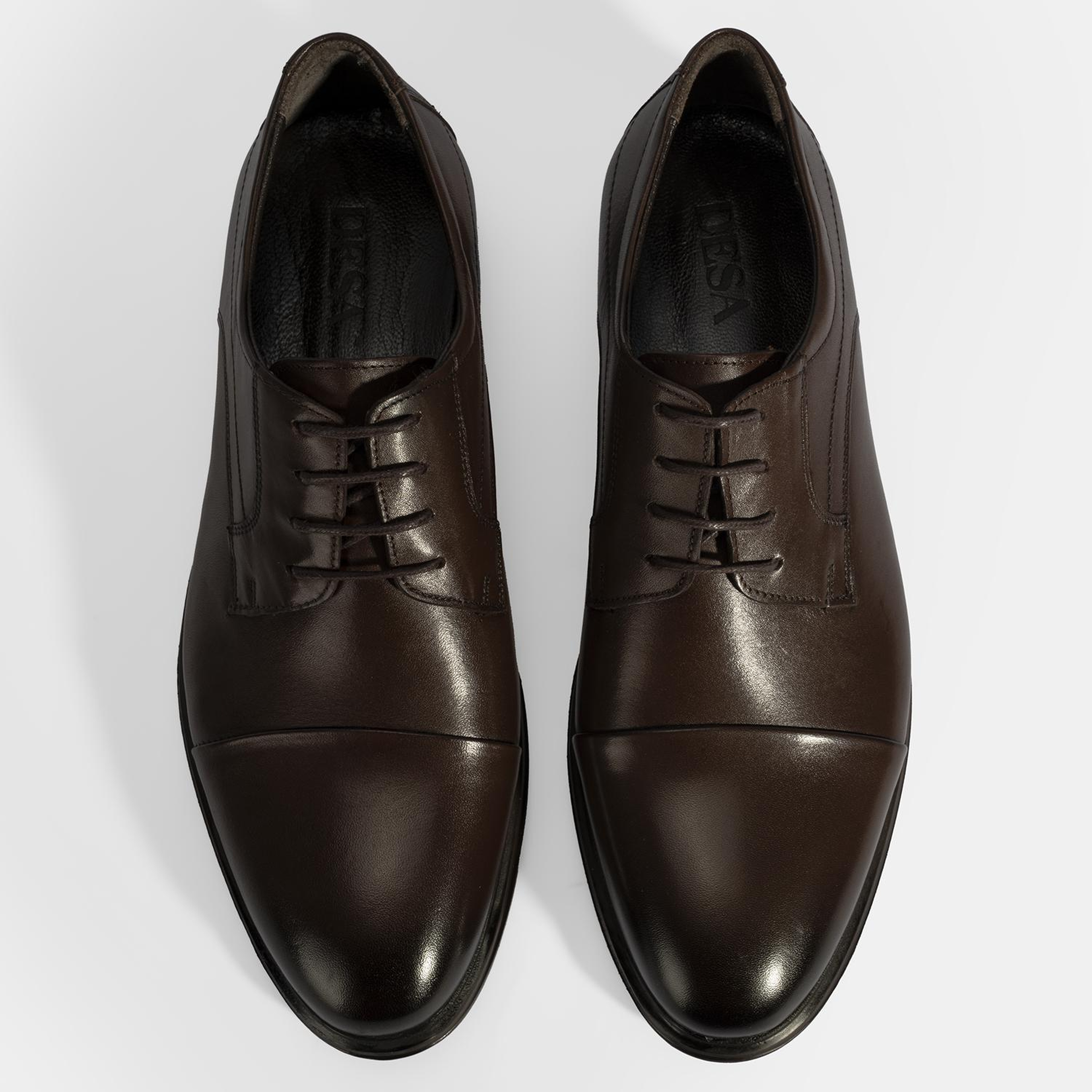 Erkek Kahve Bağcıklı Deri Klasik Ayakkabı