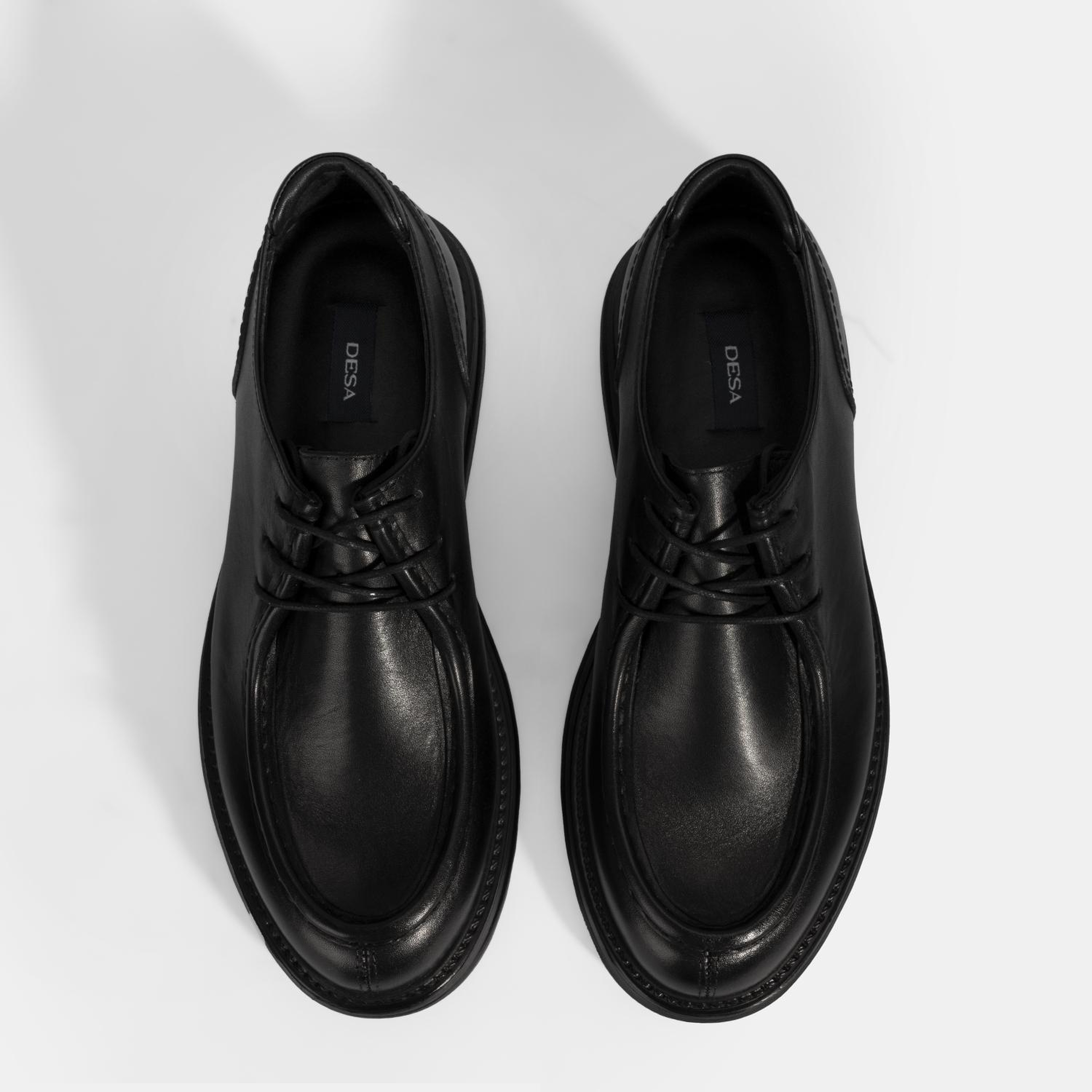 Erkek Siyah Bağcıklı Deri Klasik Ayakkabı