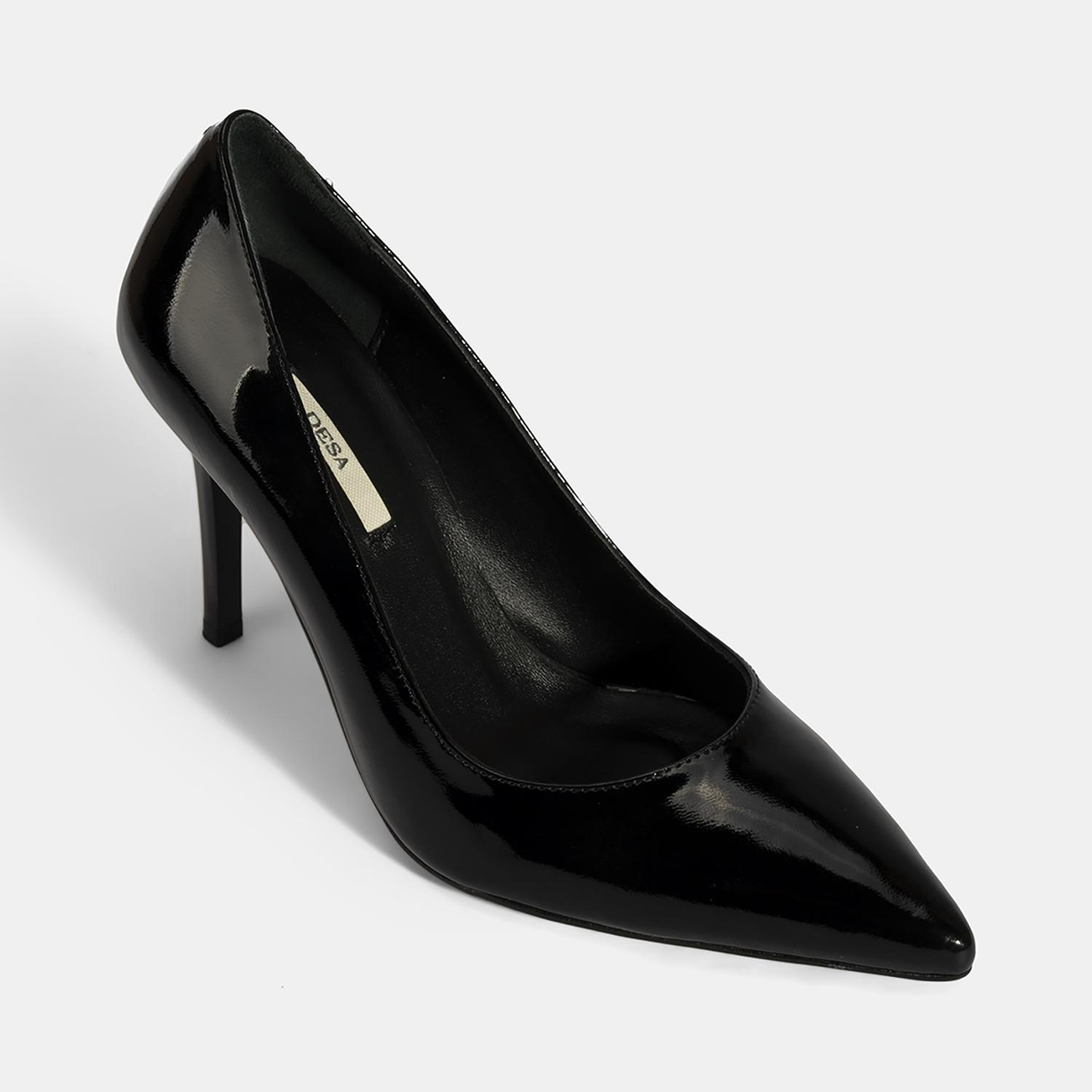 Kadın Siyah Deri Stiletto