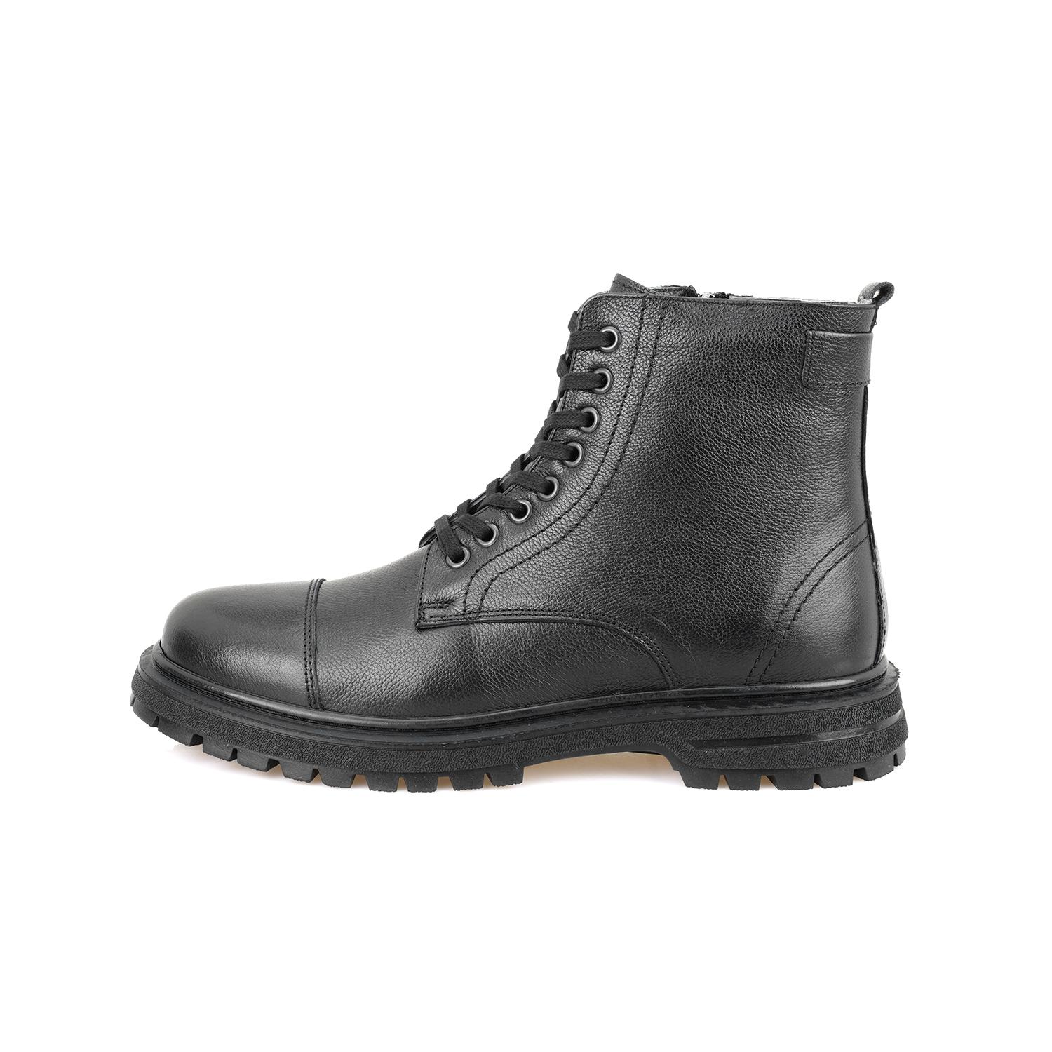 Antonio Siyah Erkek Fermuarlı Deri Bot