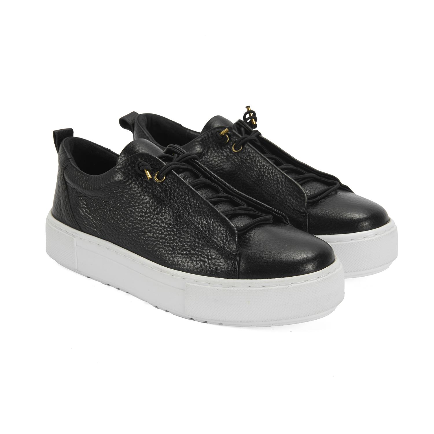 Kadın Siyah Deri Günlük Ayakkabı