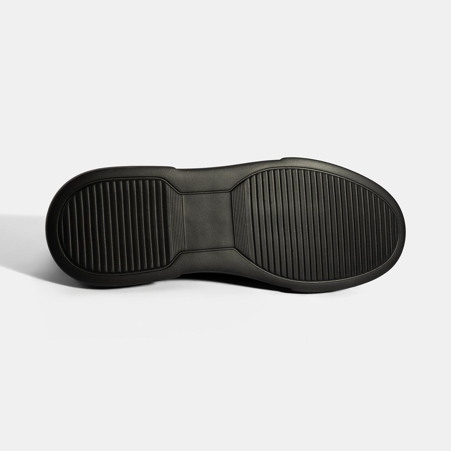 Erkek Siyah Bağcıklı Deri Günlük Ayakkabı