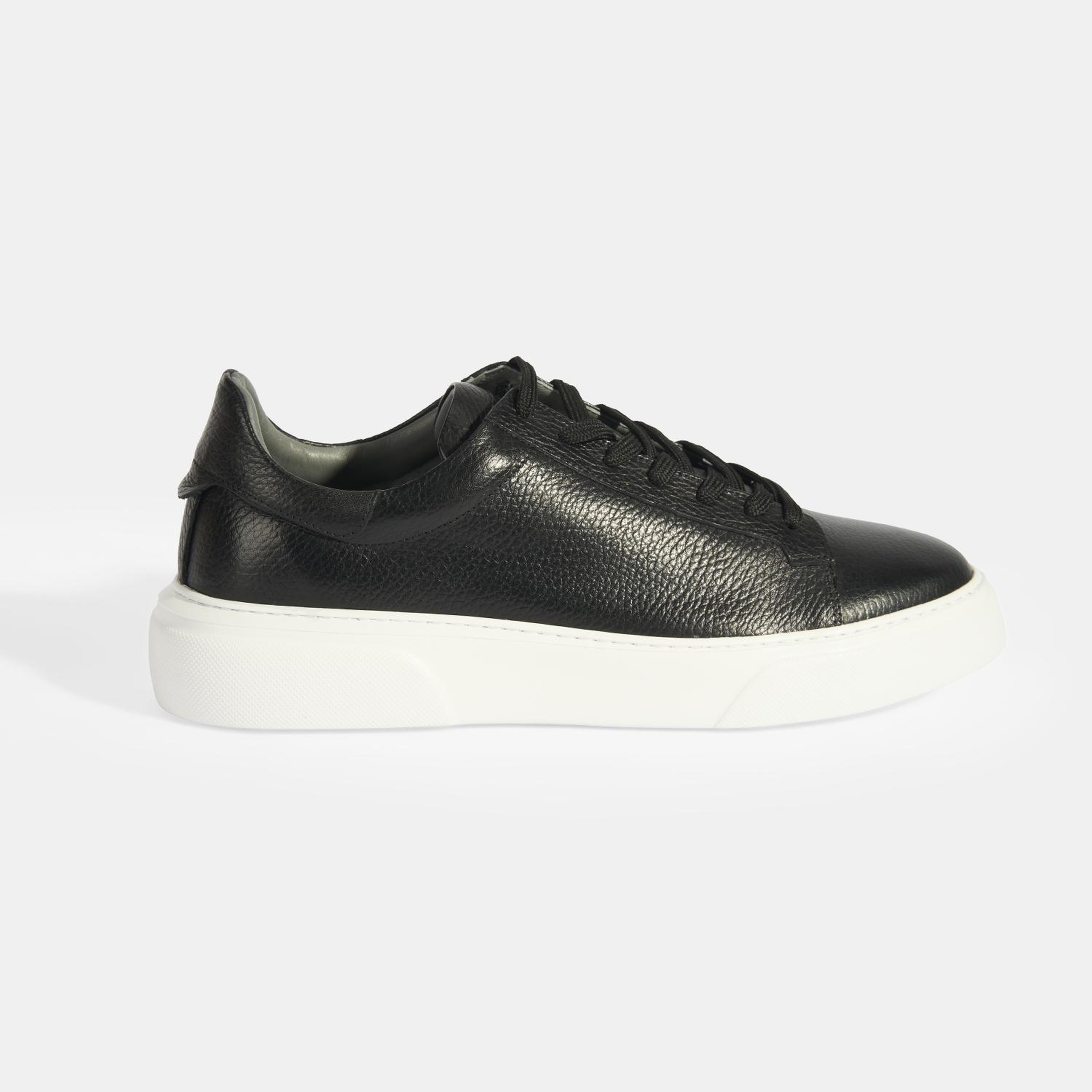 Reminya Siyah Erkek Deri Bağcıklı Günlük Ayakkabı