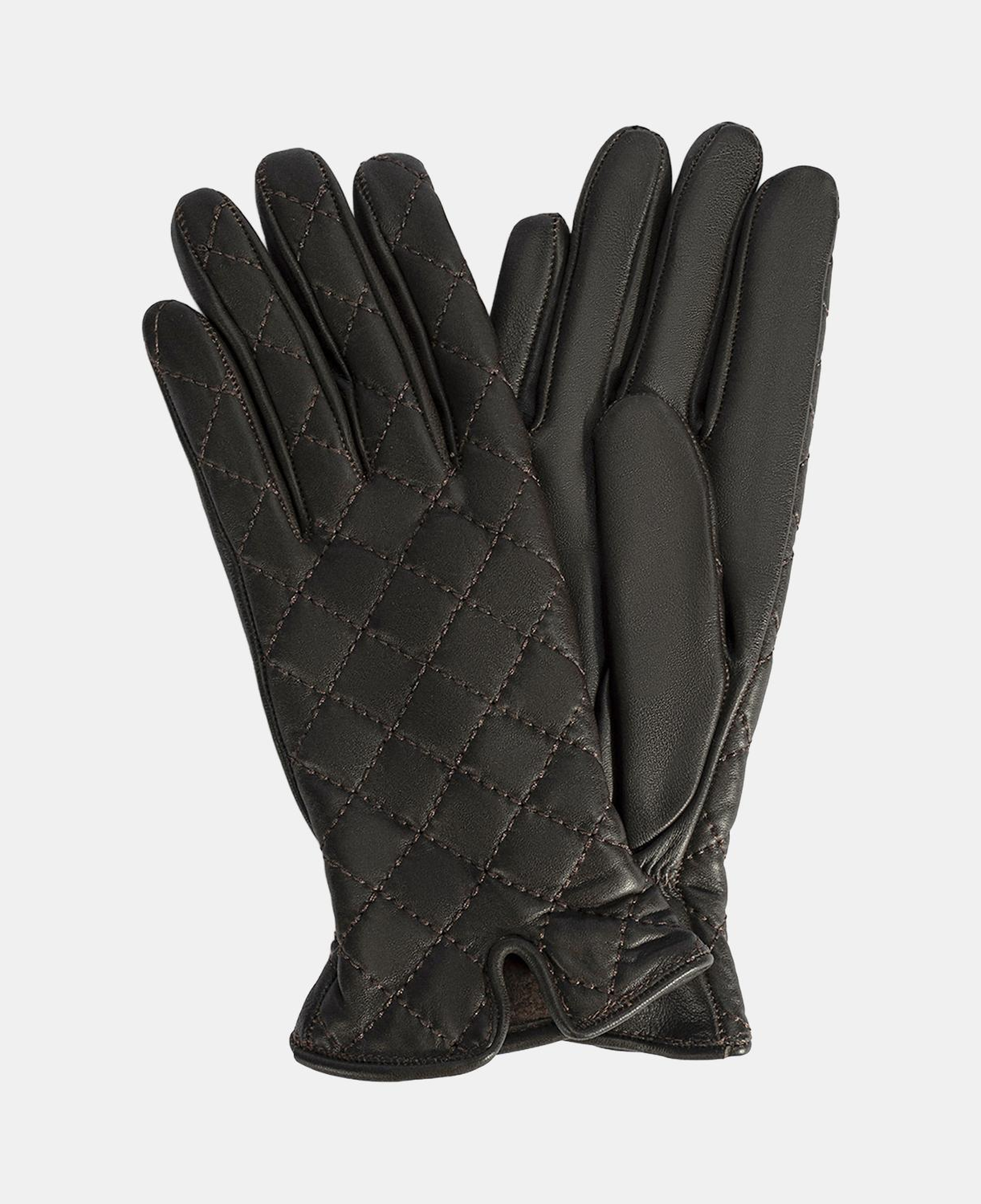 Kahve Kadın Kapitone Deri Eldiven