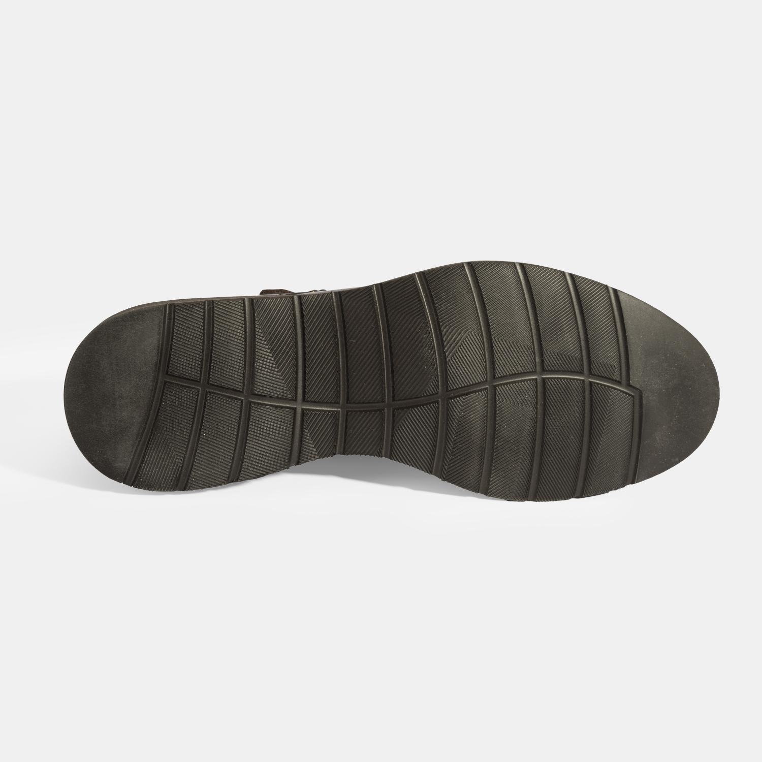 Erkek Kahve Metal Toka Detaylı Deri Klasik Ayakkabı