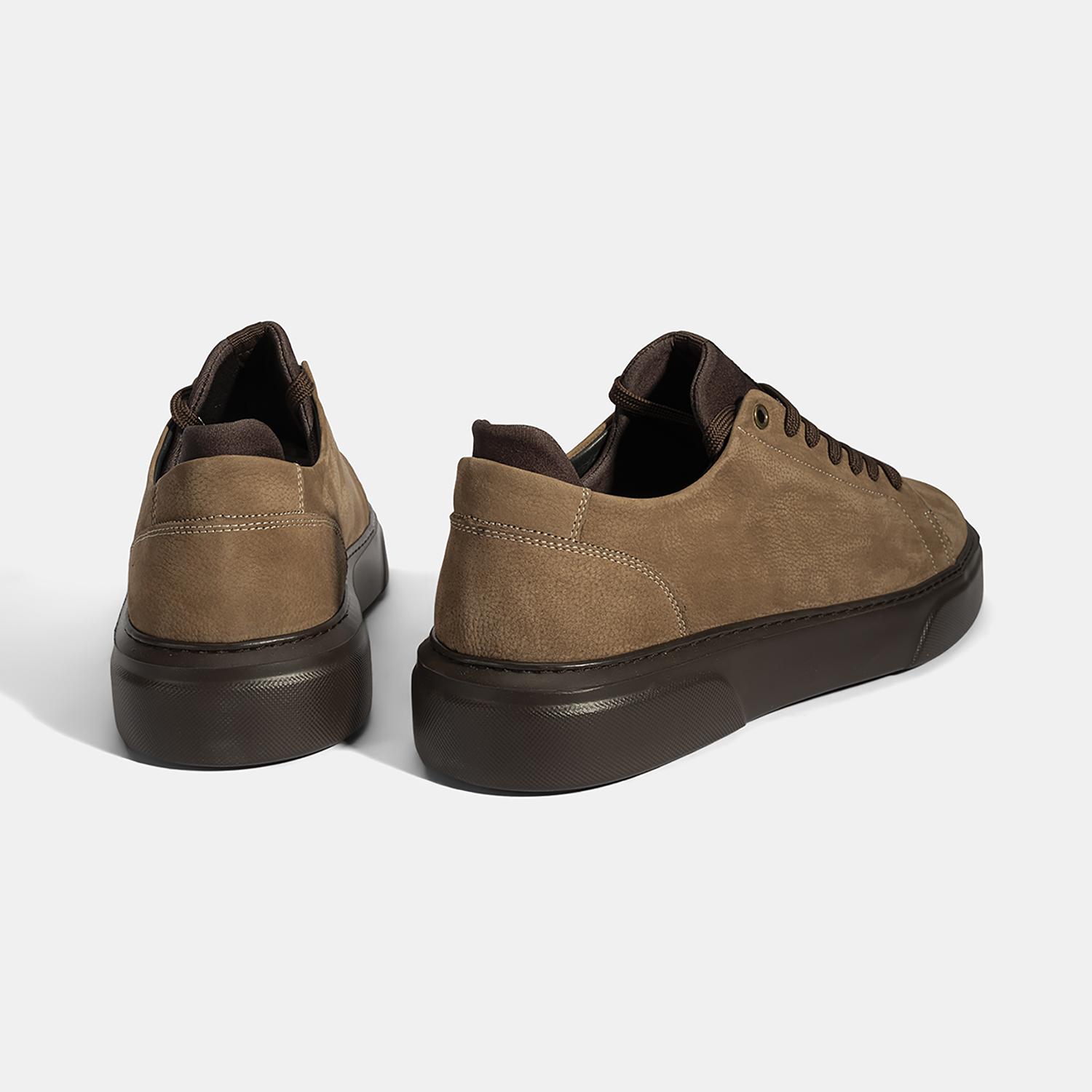 Erkek Kahve Bağcıklı Deri Günlük Ayakkabı