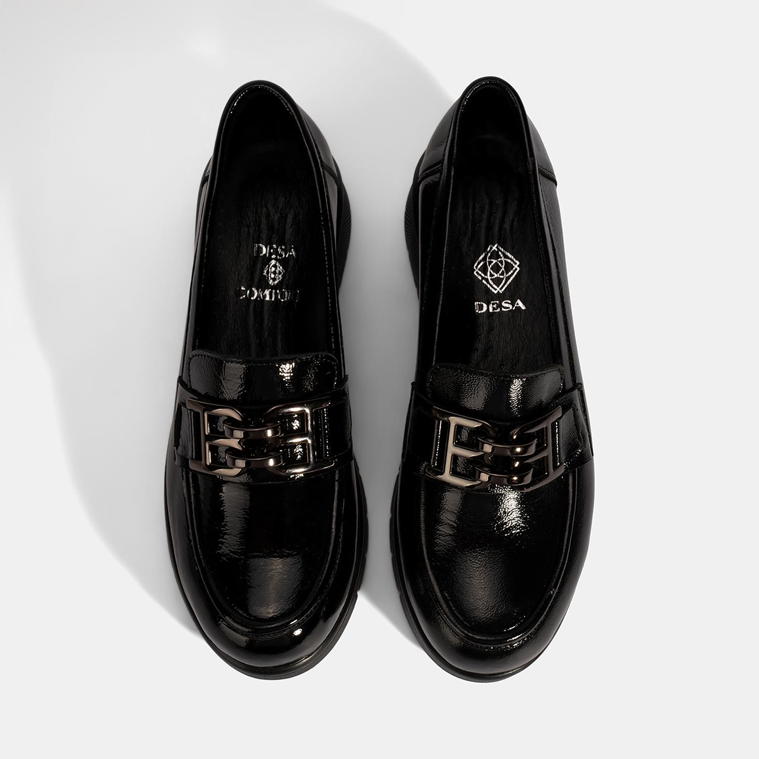 Kadın Siyah DesaComfort Toka Detaylı Deri Ayakkabı