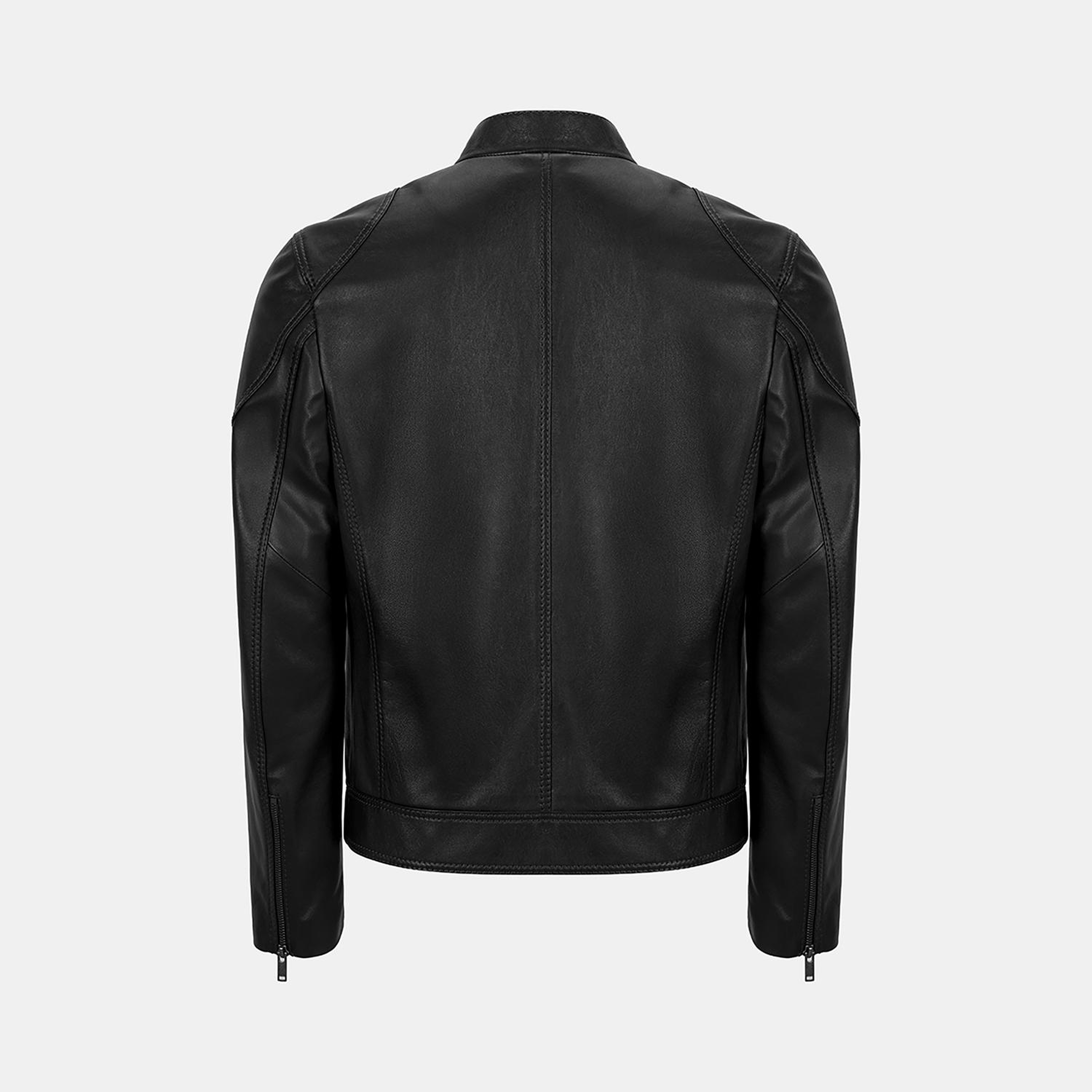 Erkek Siyah Hakim Yakalı Deri Ceket