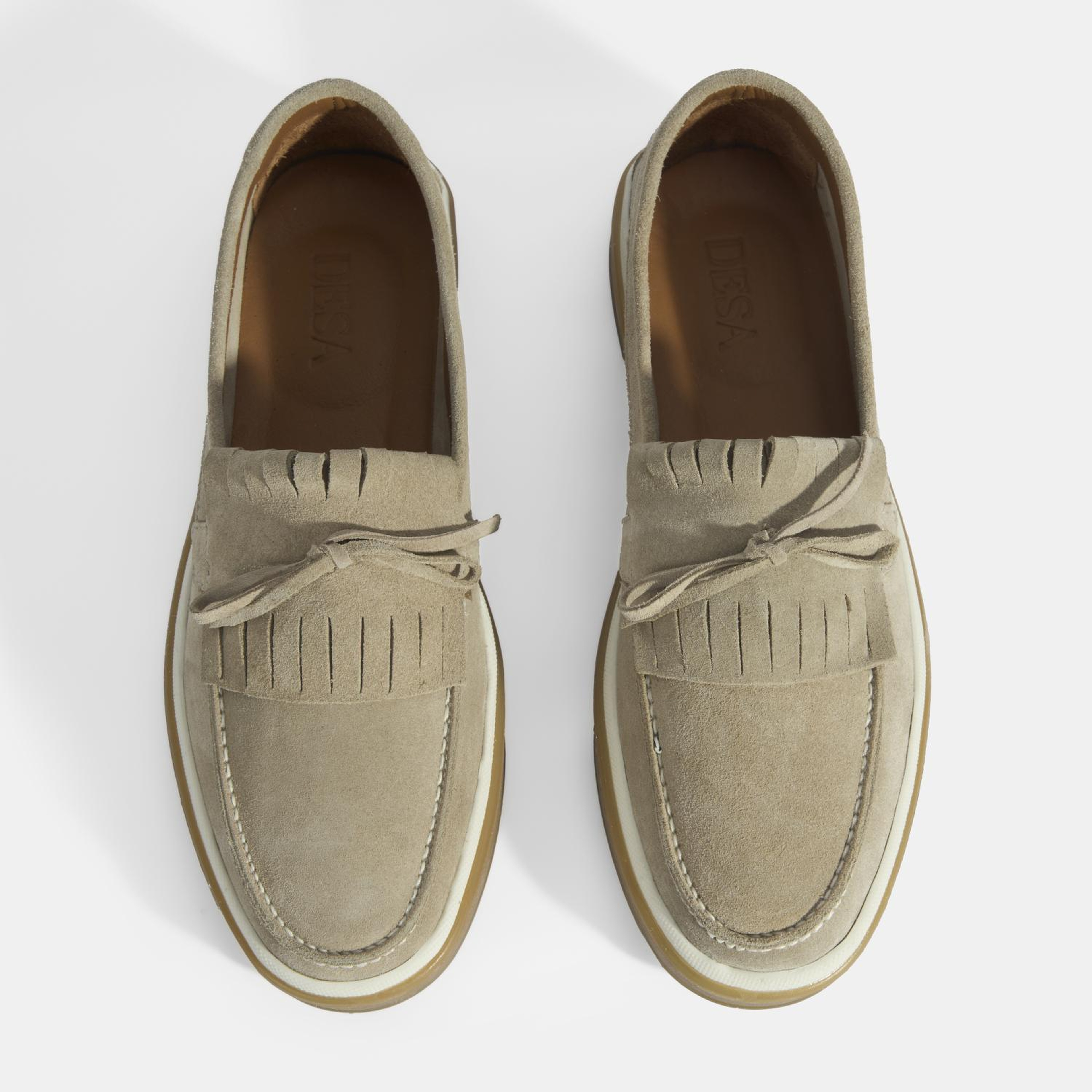 Erkek Bej Süet Püsküllü Loafer
