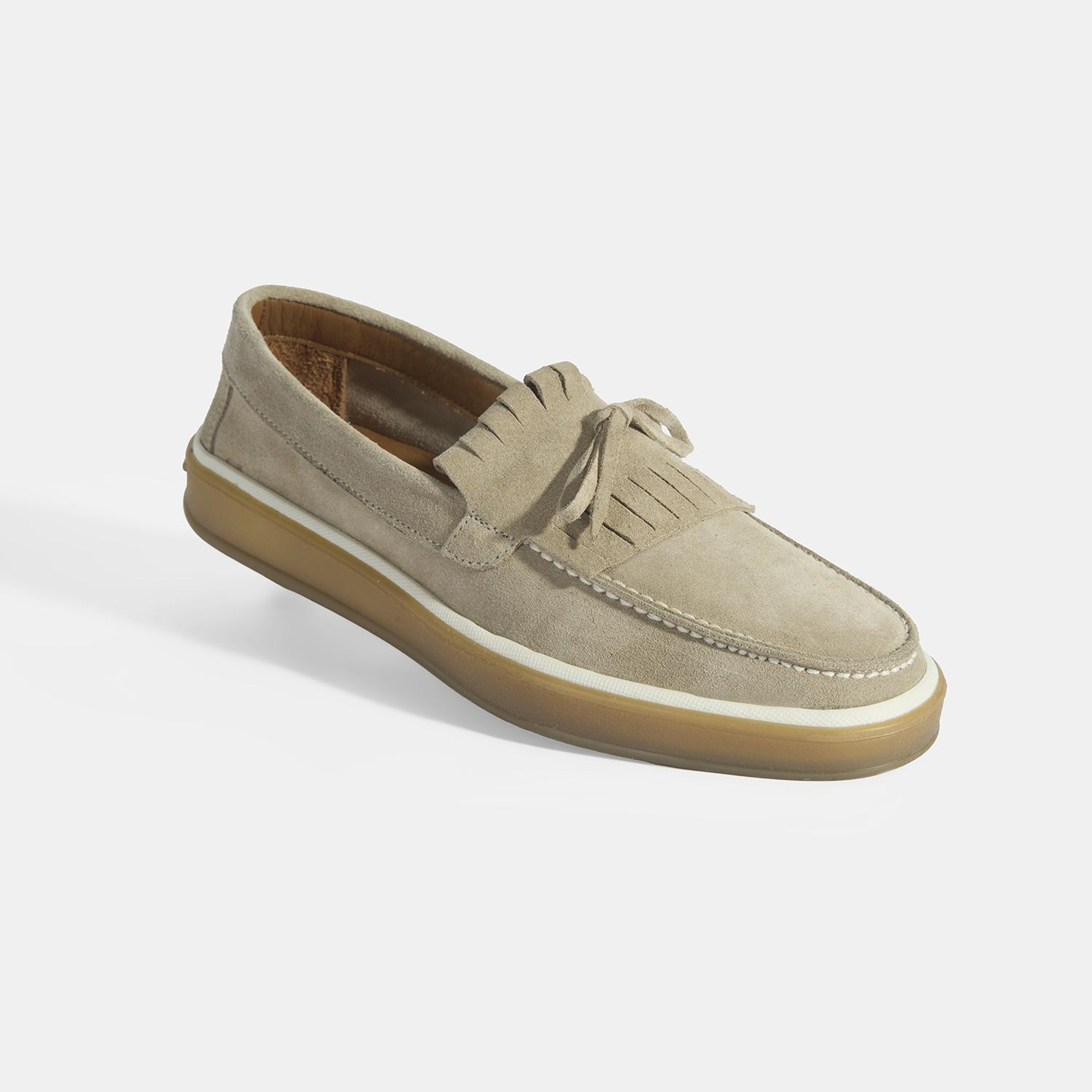 Erkek Bej Süet Püsküllü Loafer