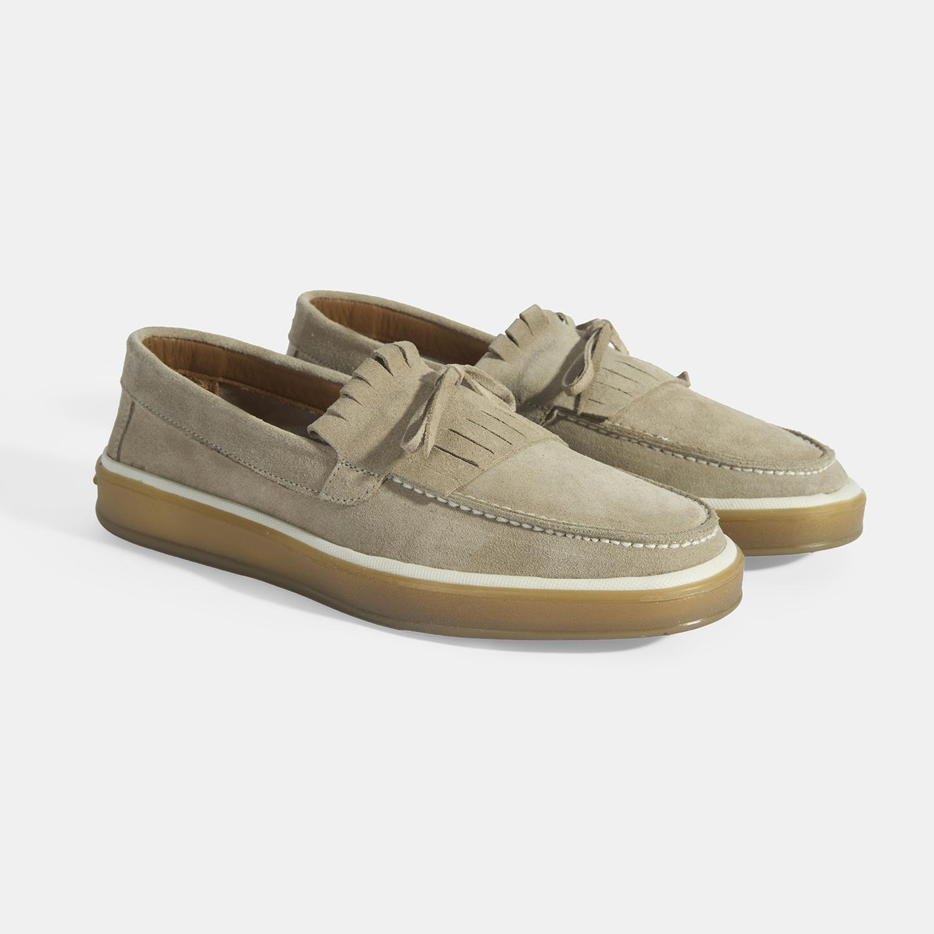 Erkek Bej Süet Püsküllü Loafer