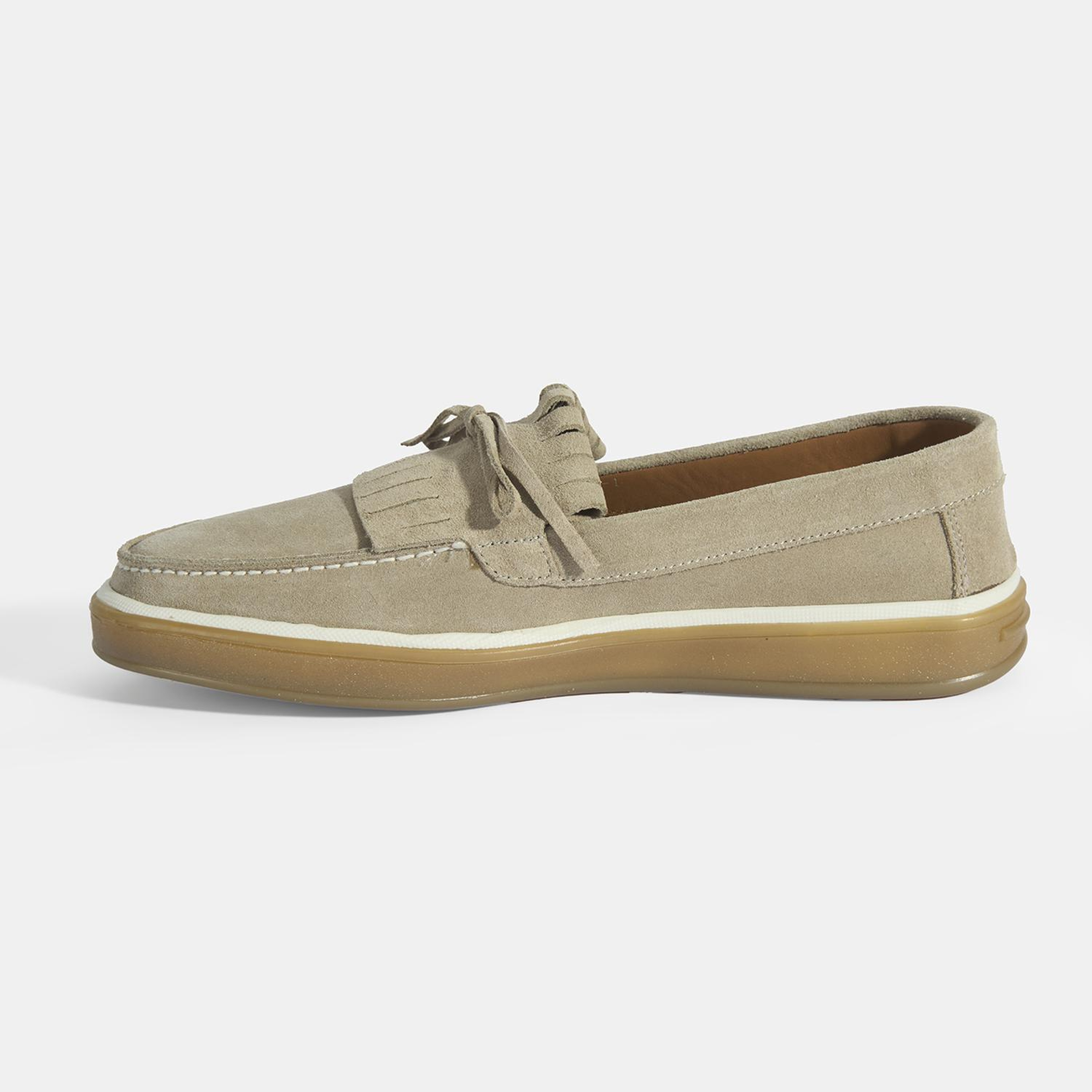 Erkek Bej Süet Püsküllü Loafer