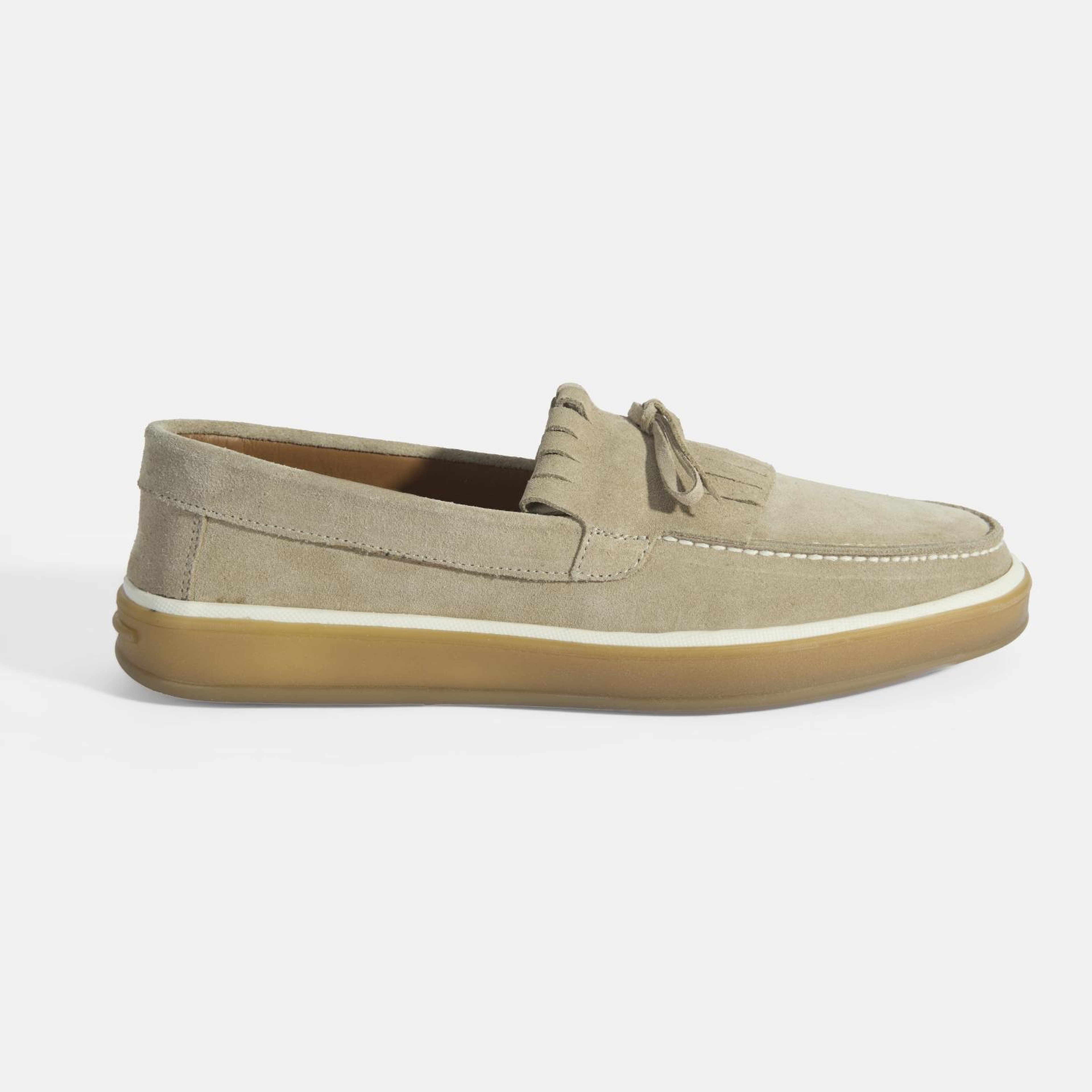 Erkek Bej Süet Püsküllü Loafer