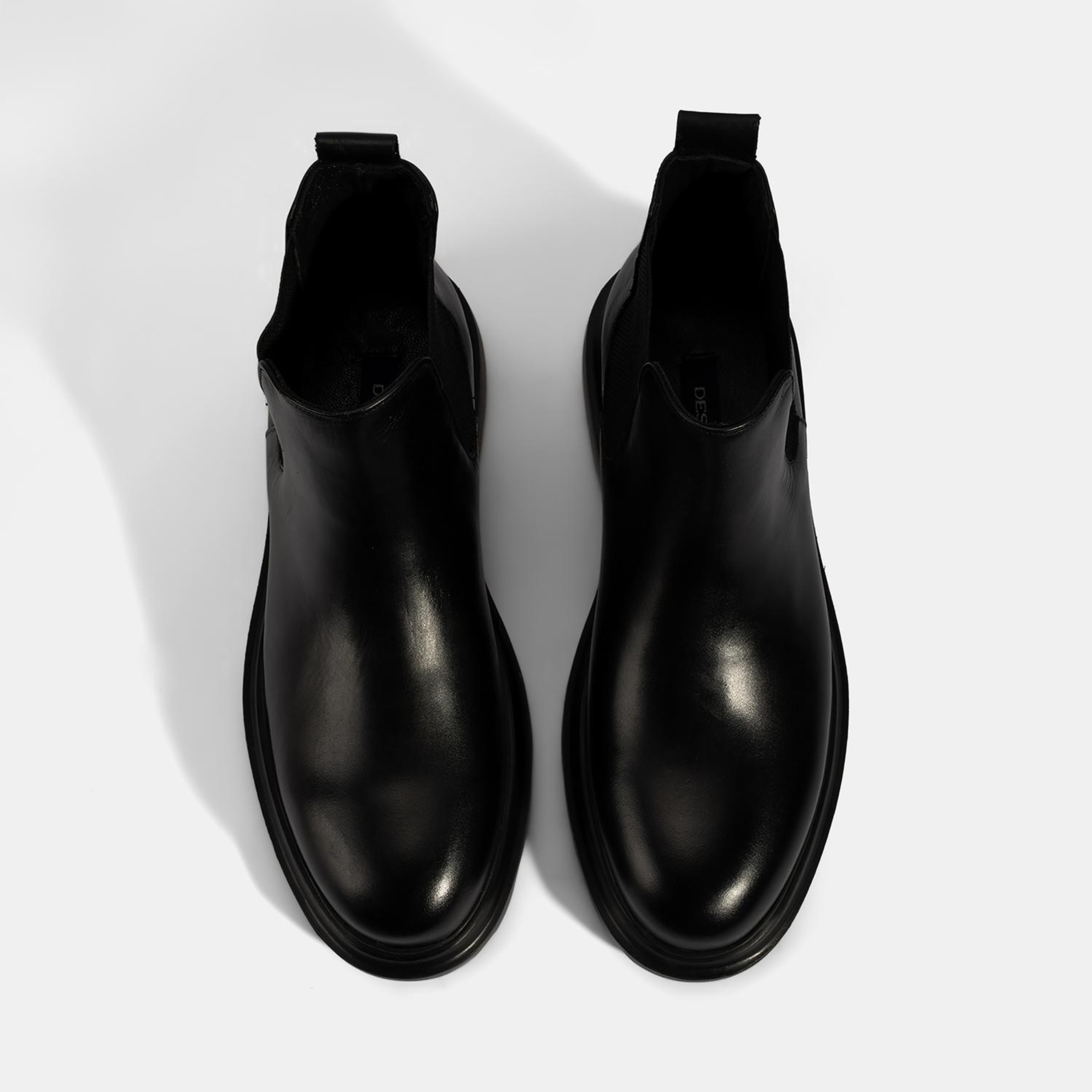 Erkek Siyah Lastikli Deri Bot