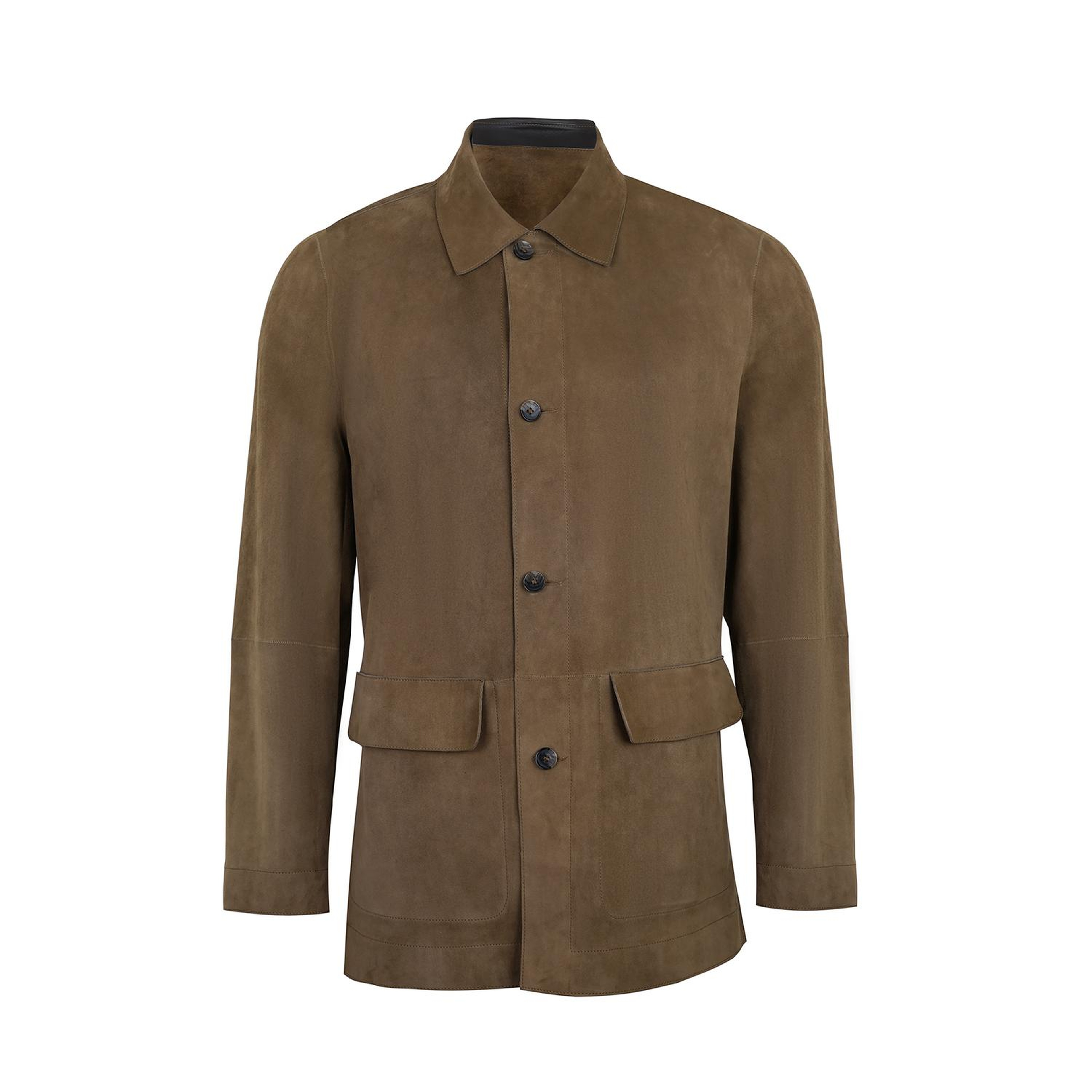 Anoki Haki Erkek Çift Taraflı Süet Deri Mont