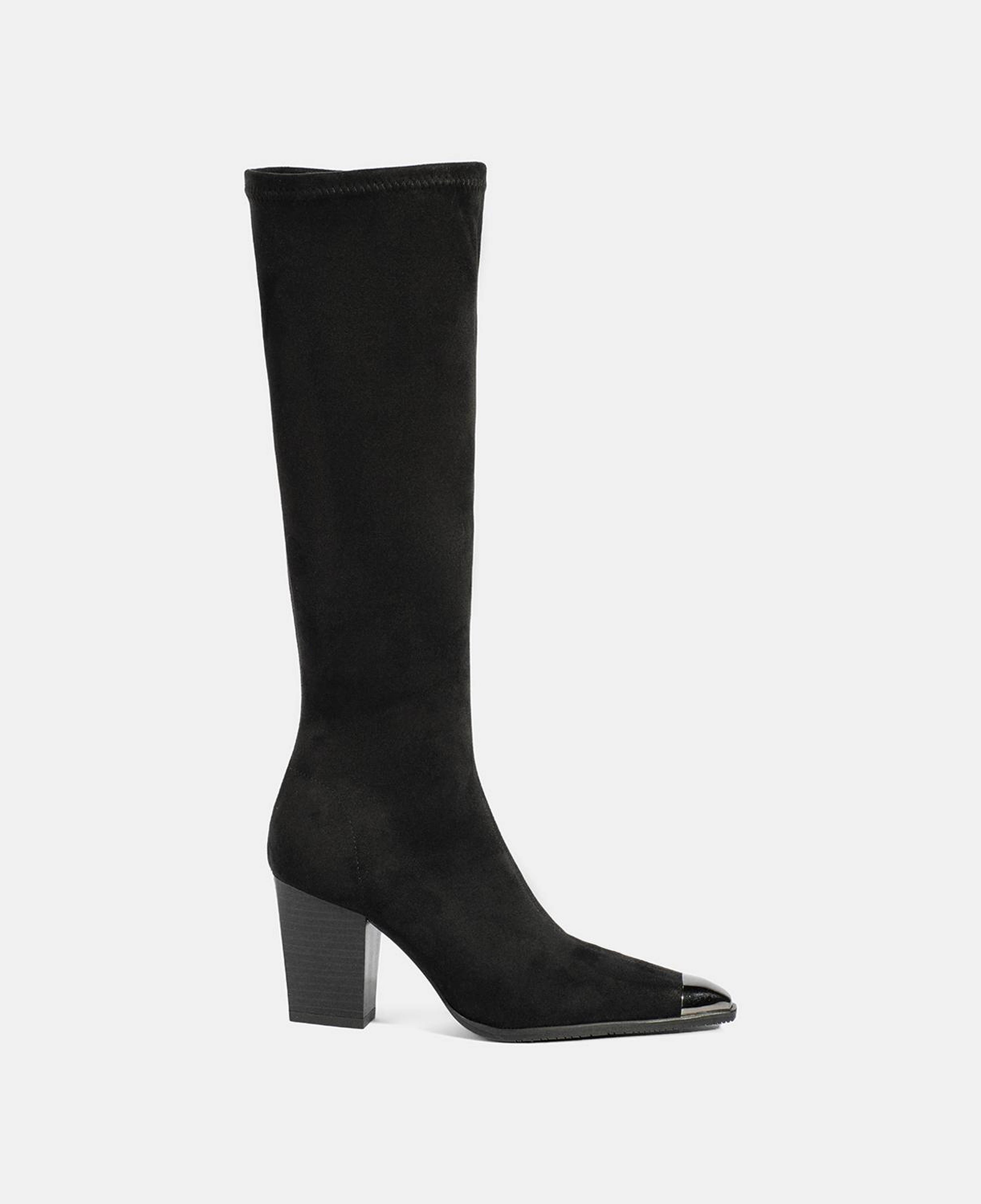 Kadın Siyah Kalın Topuklu Stretch Çizme