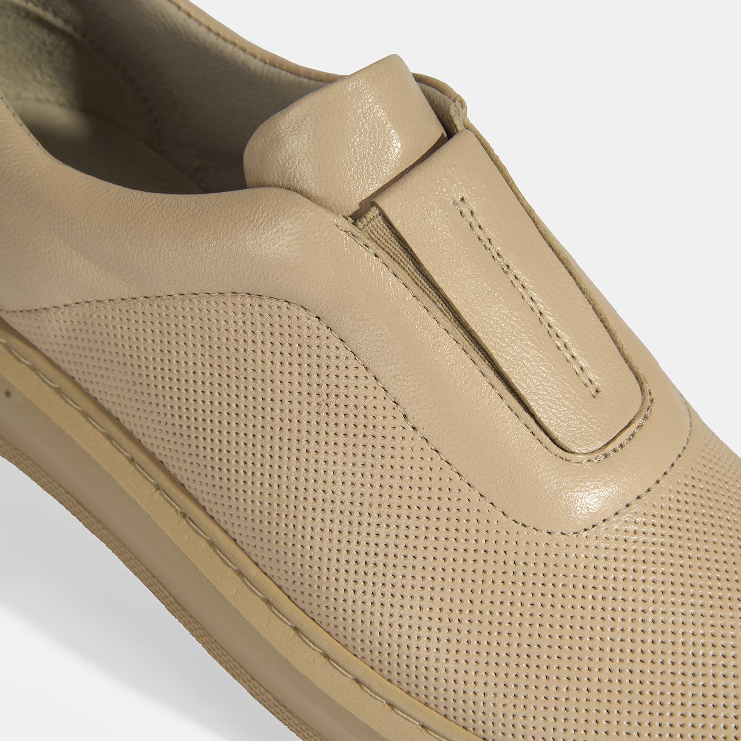 Kadın Bej Deri Günlük Ayakkabı