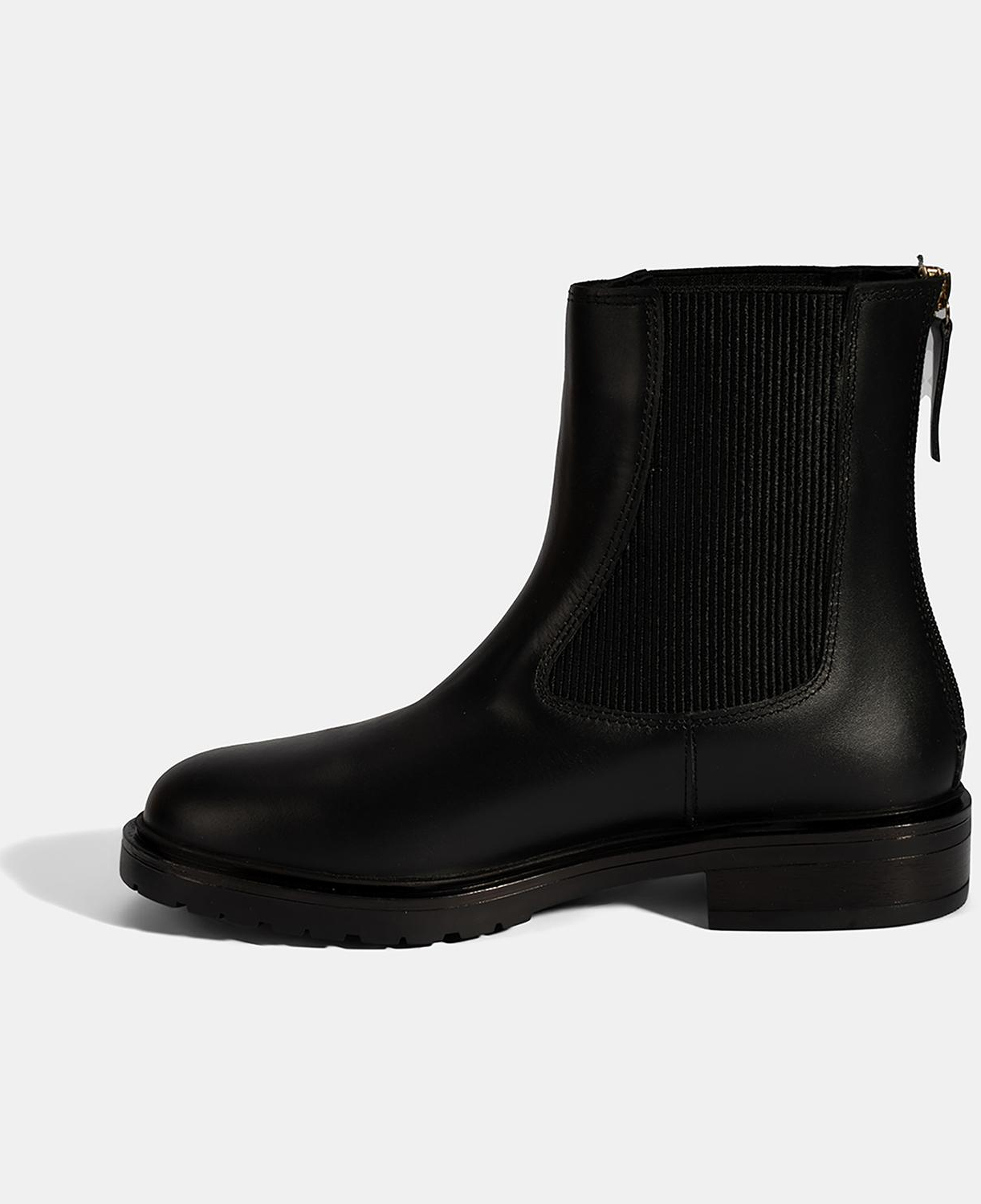 Kadın Siyah Lastikli Deri Chelsea Bot