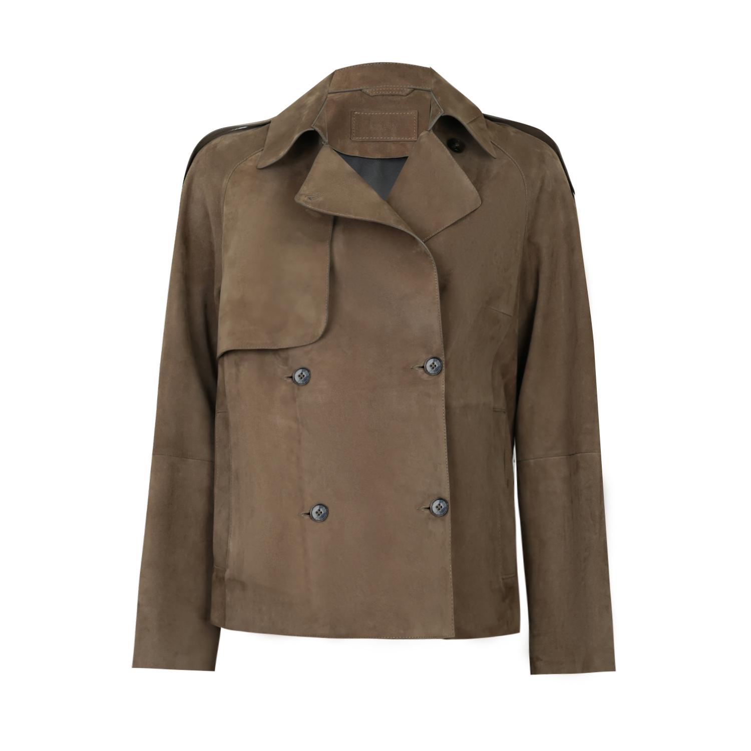 Abree Yeşil Kadın Süet Deri Ceket