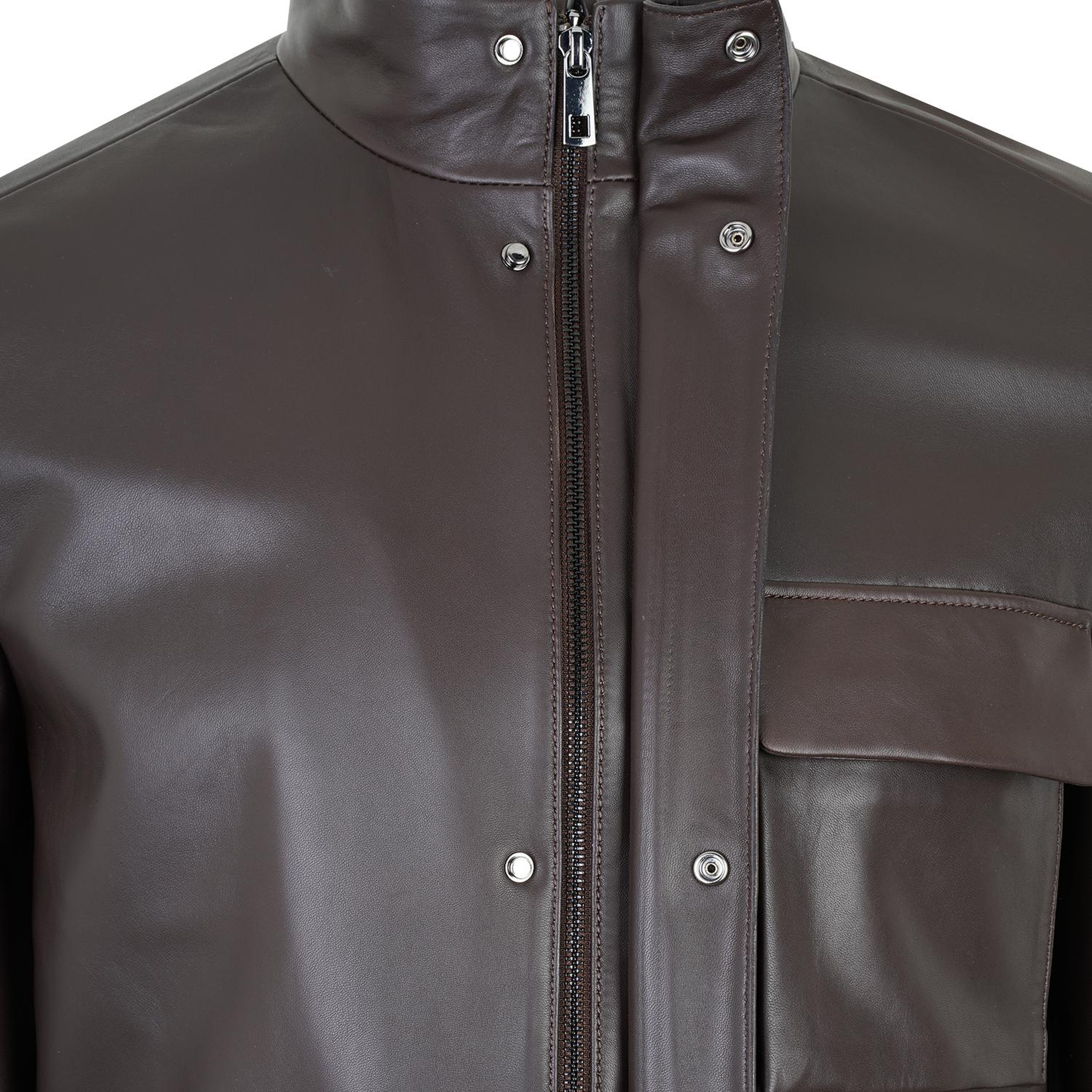 Adahy Kahve Erkek Deri Mont