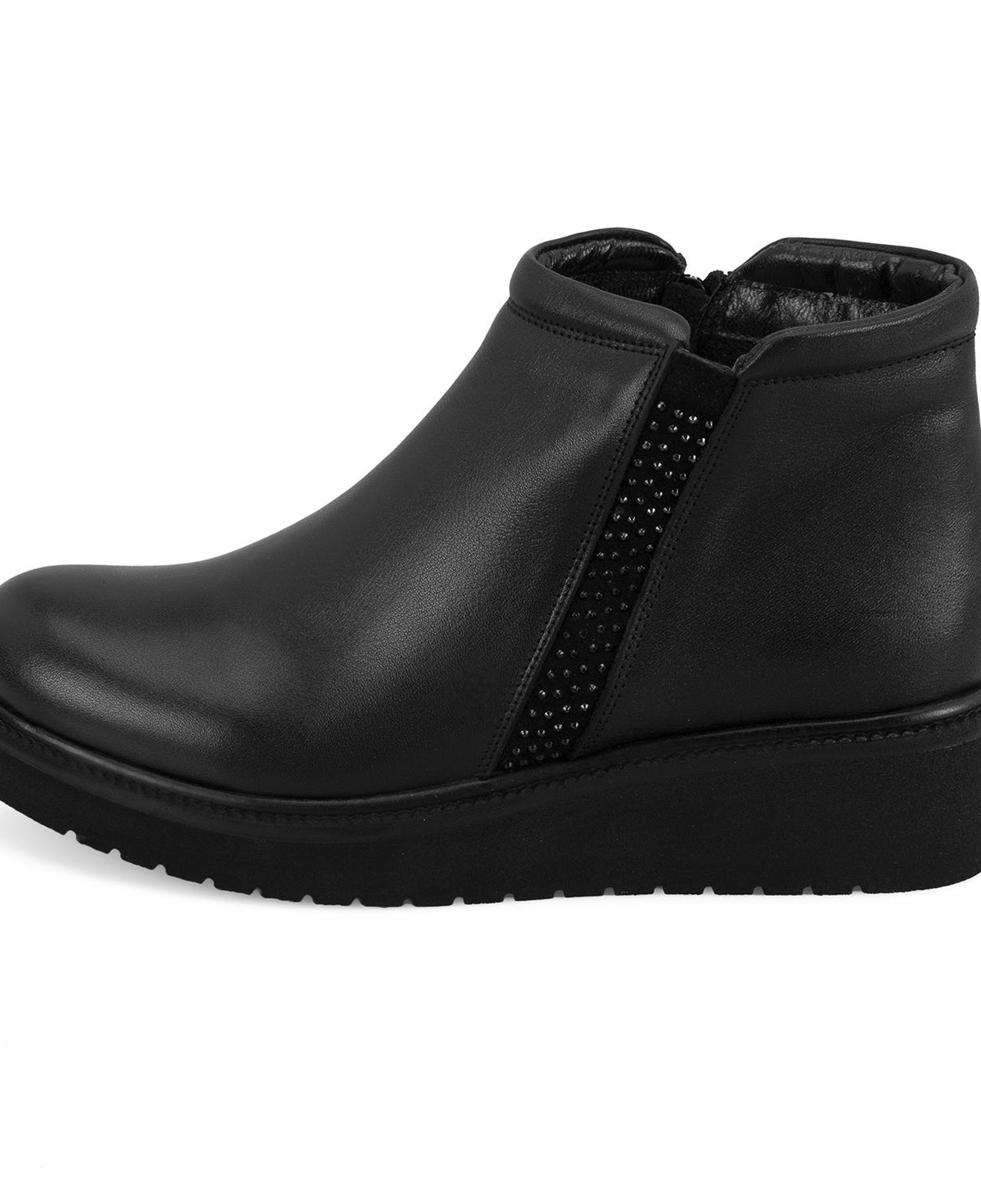 Paulina Siyah Kadın DesaComfort Lastikli Deri Bot