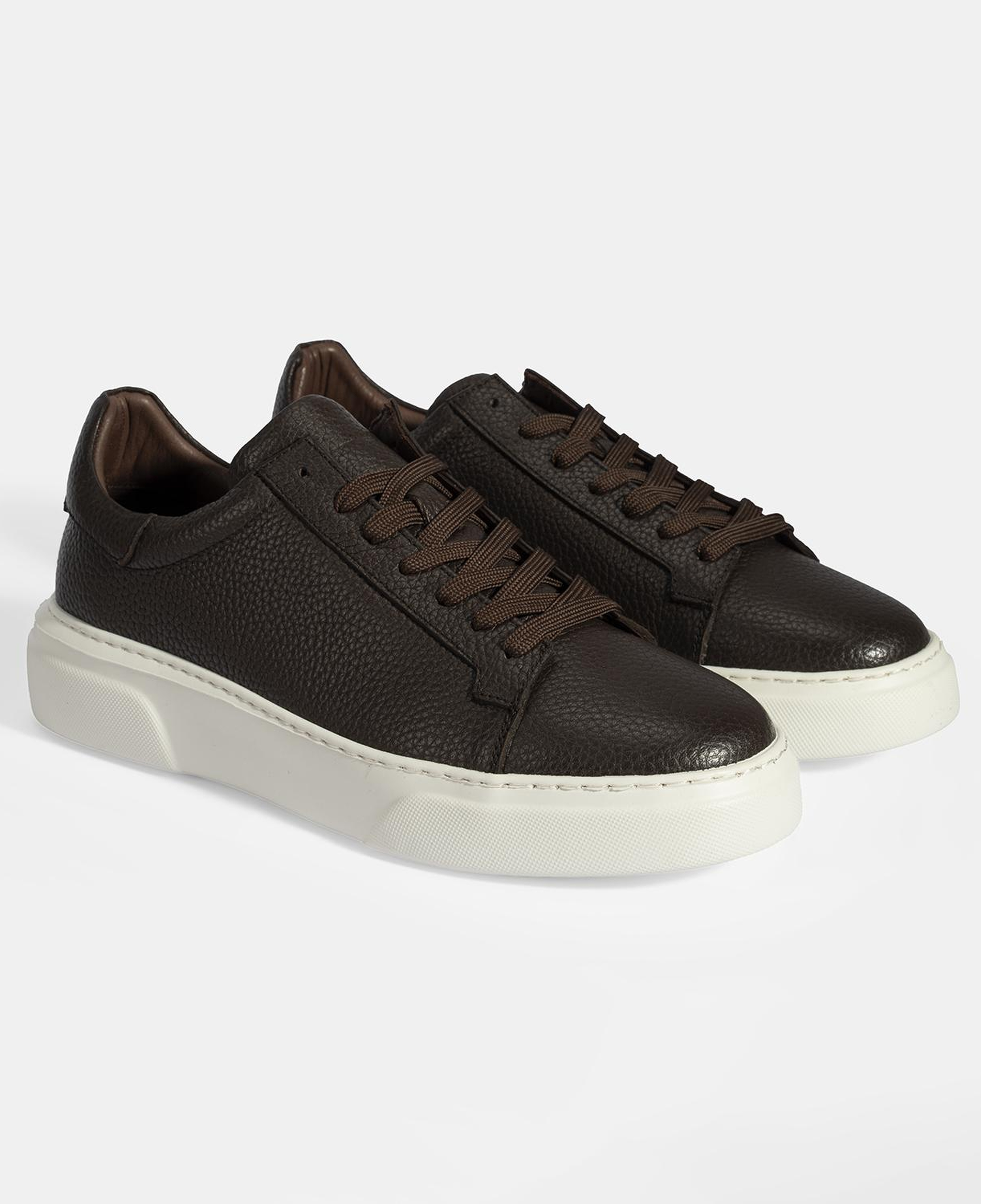 Erkek Kahve Bağcıklı Deri Günlük Ayakkabı