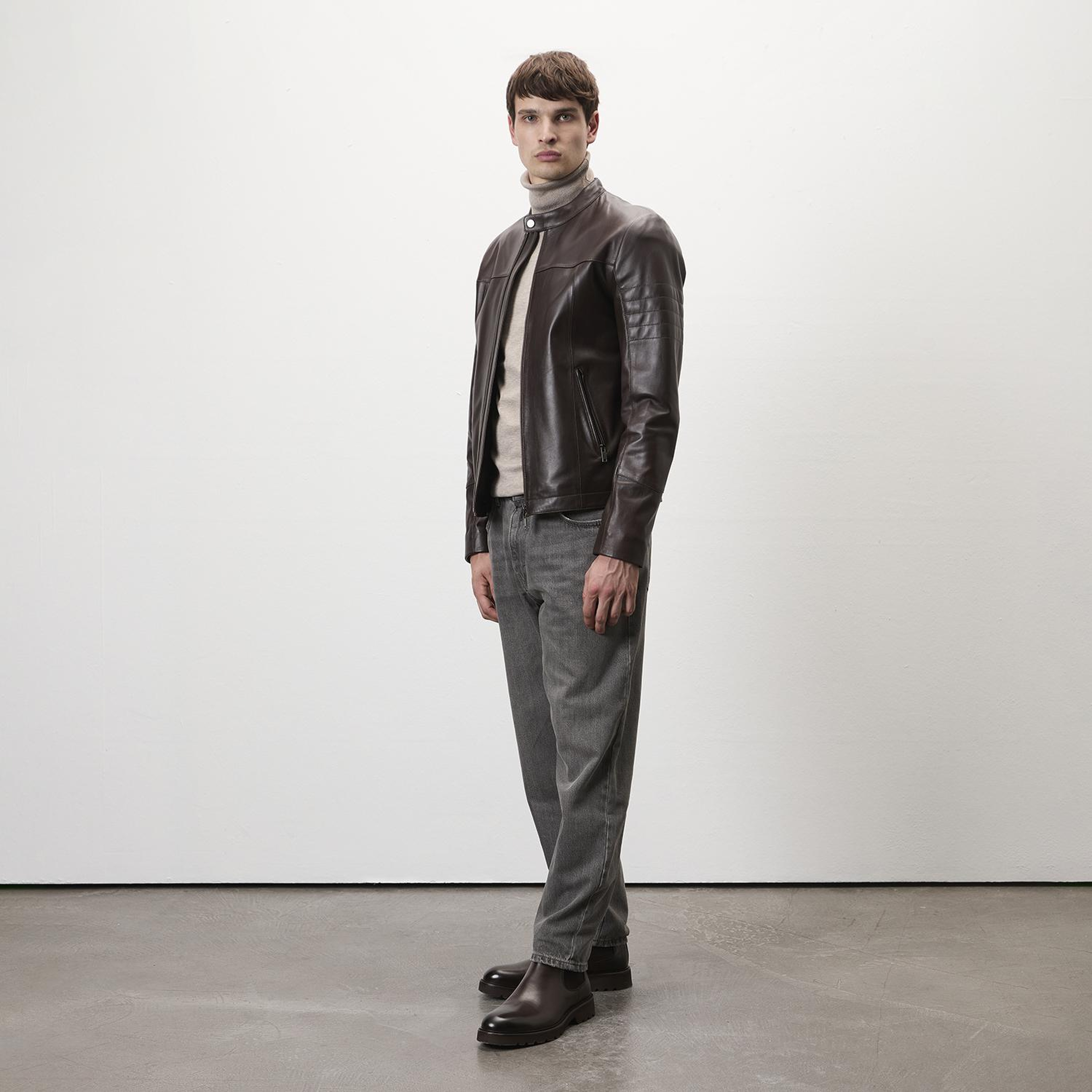 Jason Kahve Erkek Deri Mont