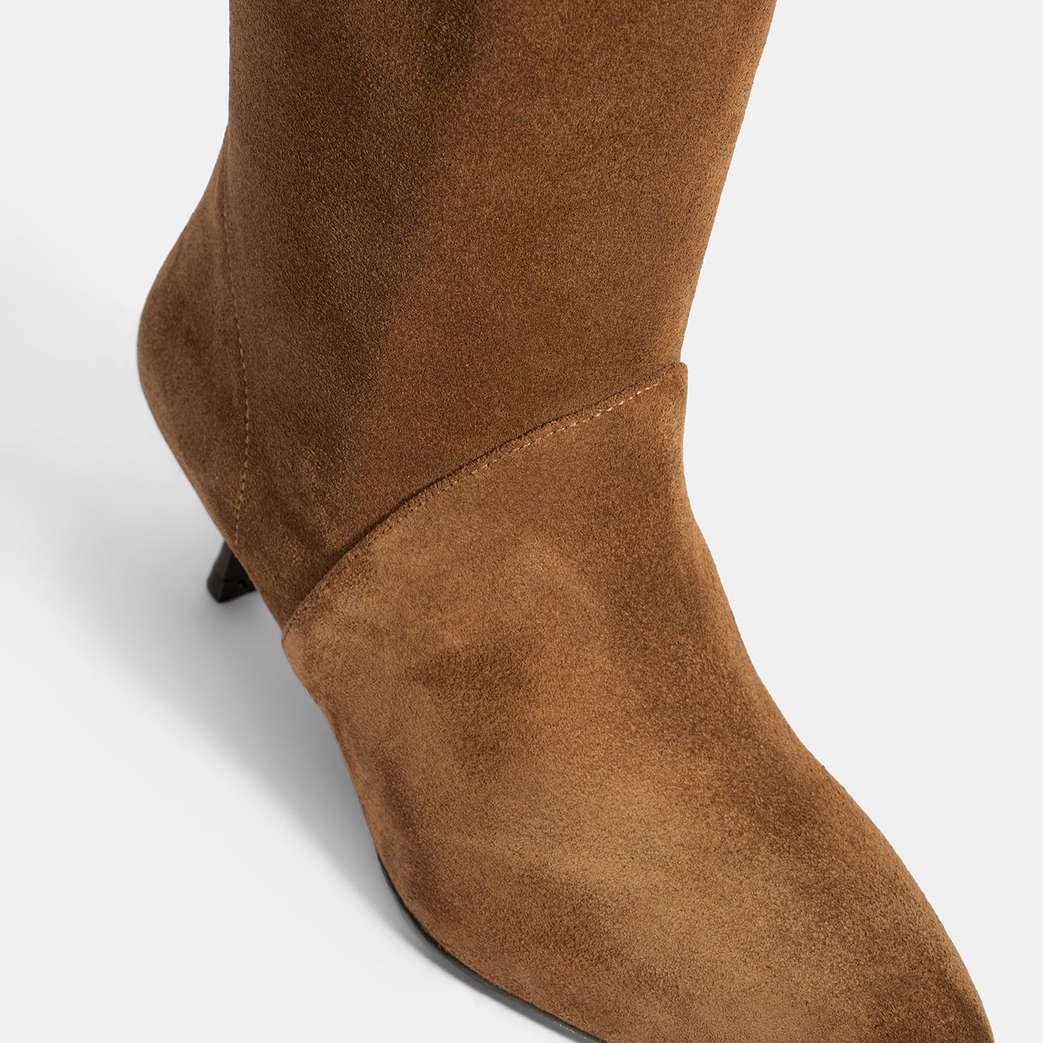 Kadın Taba Süet Deri Çizme