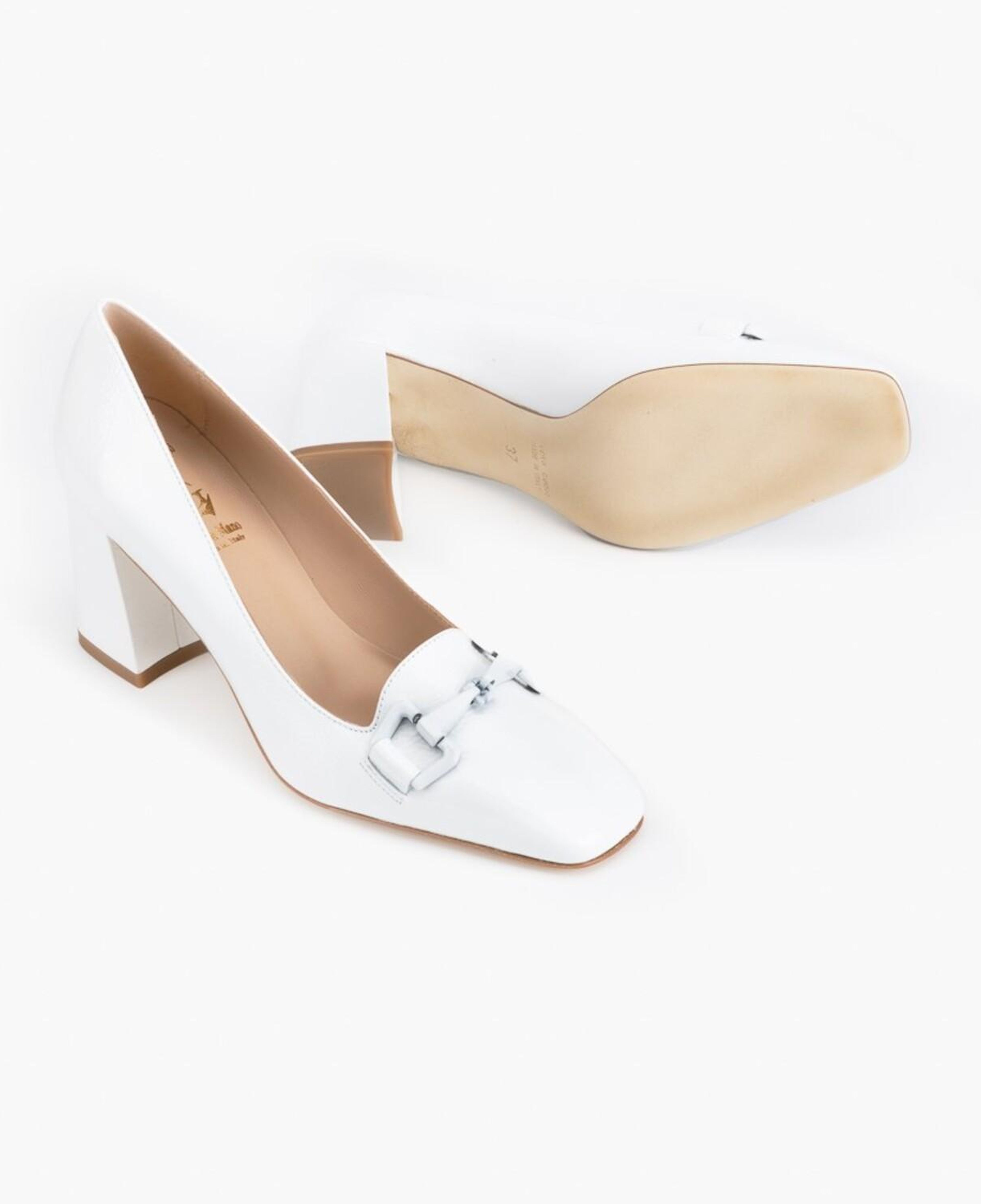 Luca Grossi Beyaz Kadın Topuklu Loafer