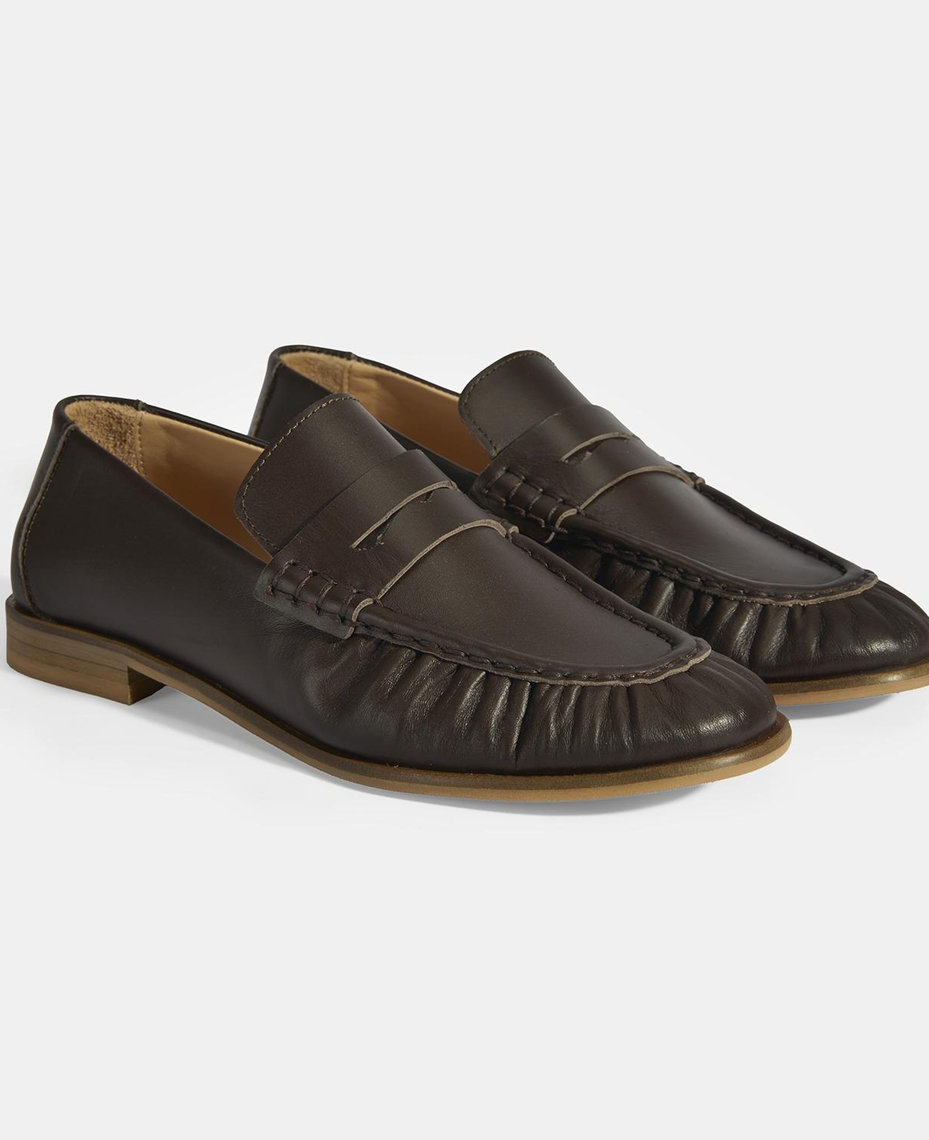 Kadın Kahve Slip-On Deri Loafer
