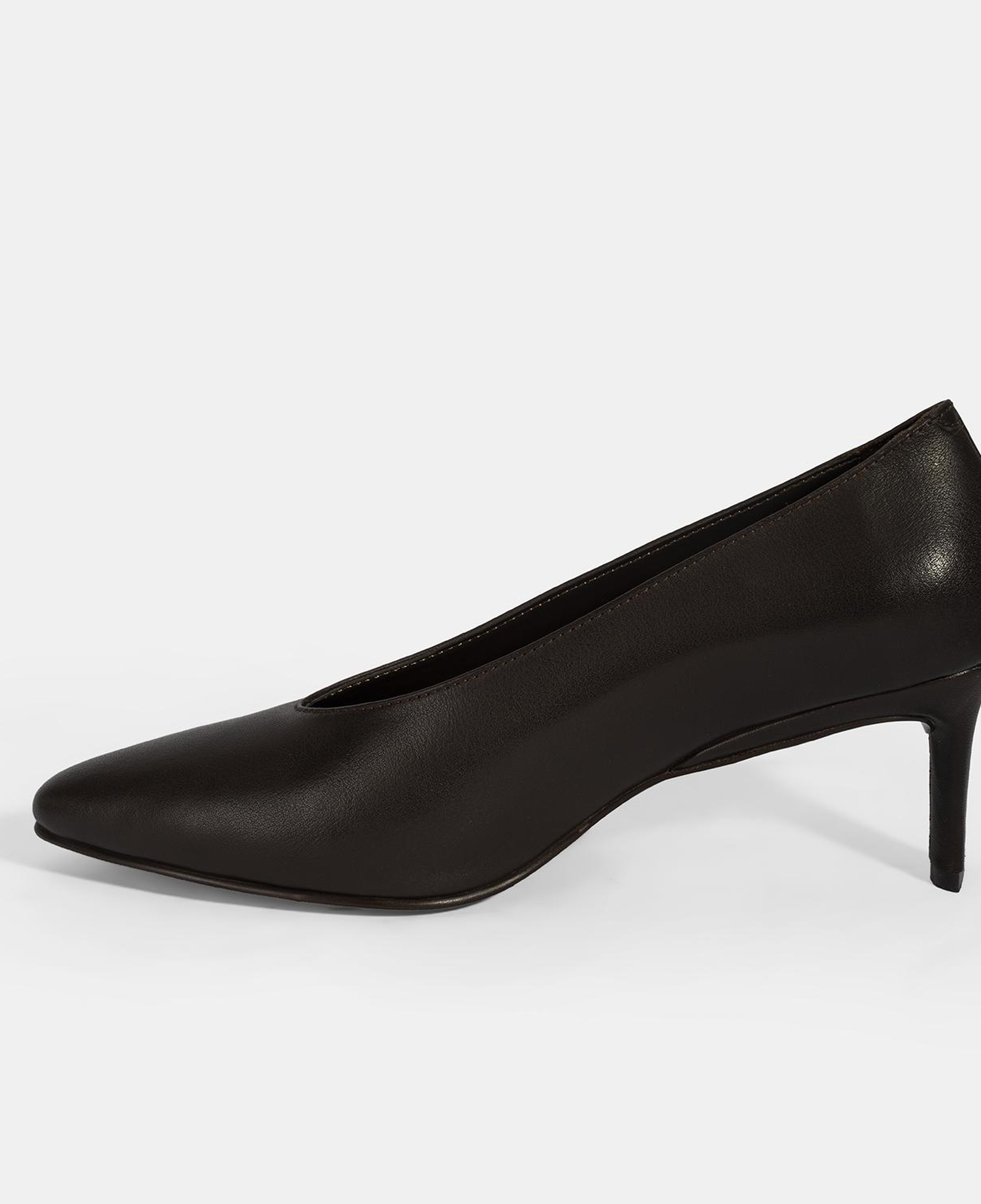 Kadın Kahve Klasik Topuklu Deri Ayakkabı