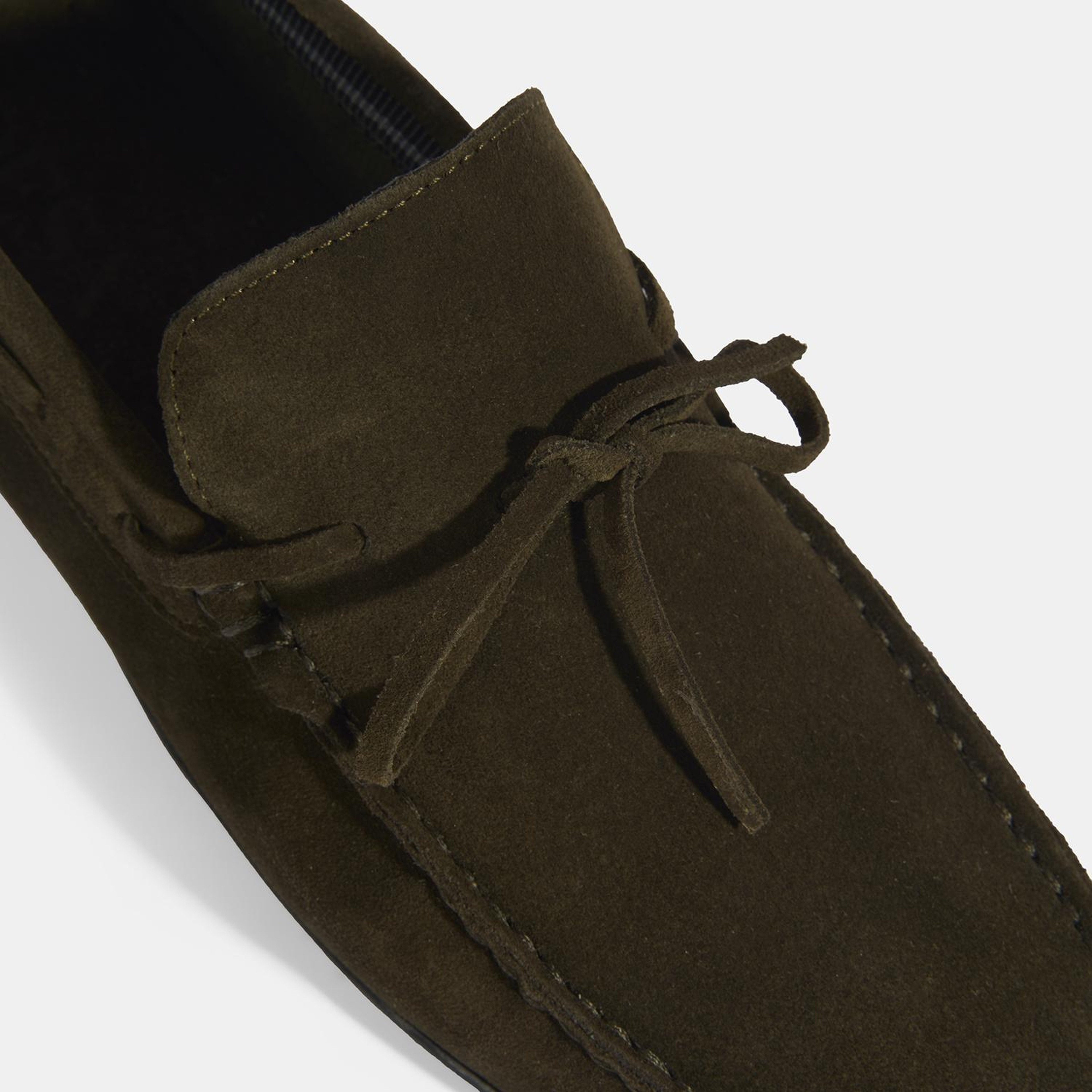 Calandra Haki Erkek Bağcık Detaylı Slip-On Süet Loafer