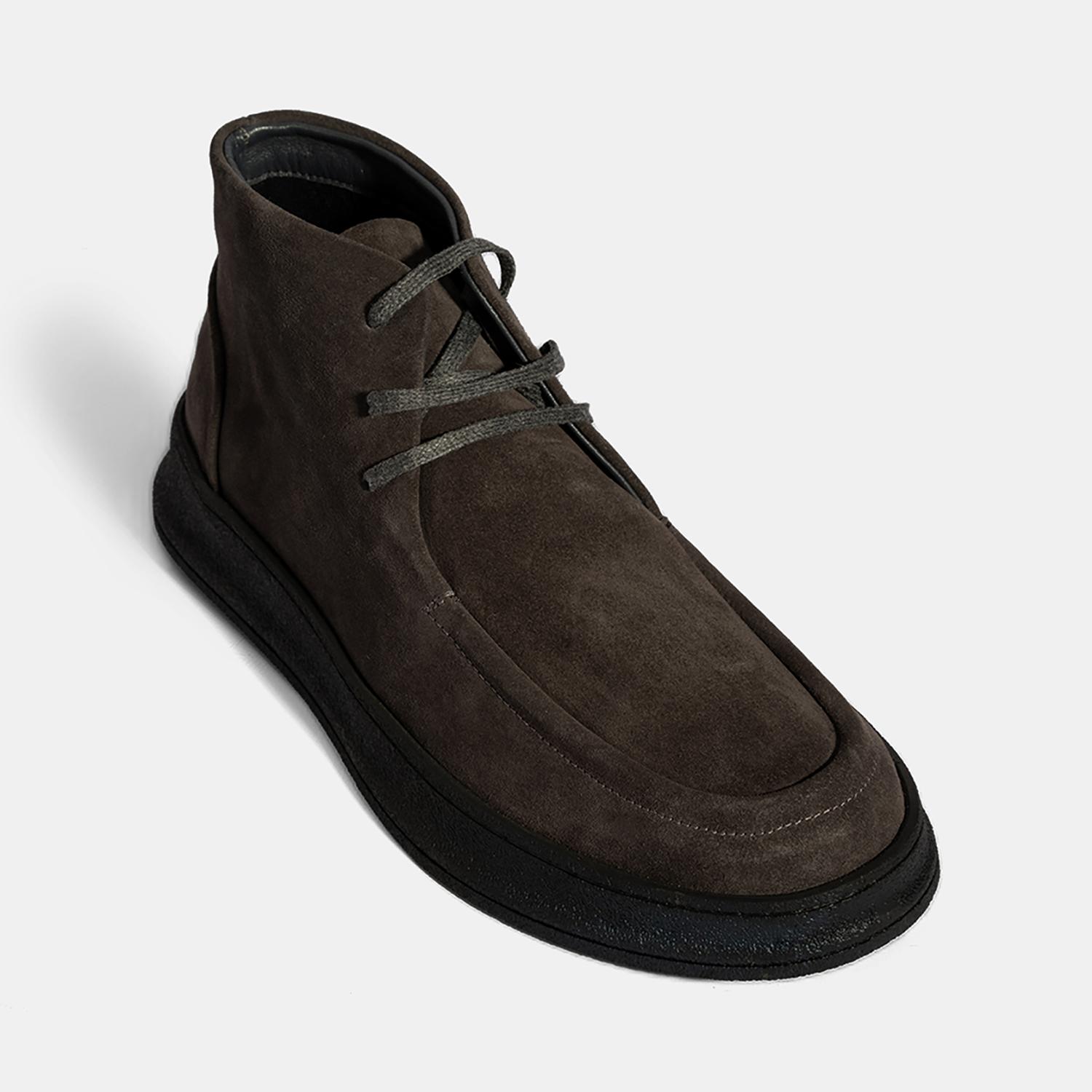 Erkek Füme Bağcıklı Süet Deri Bot