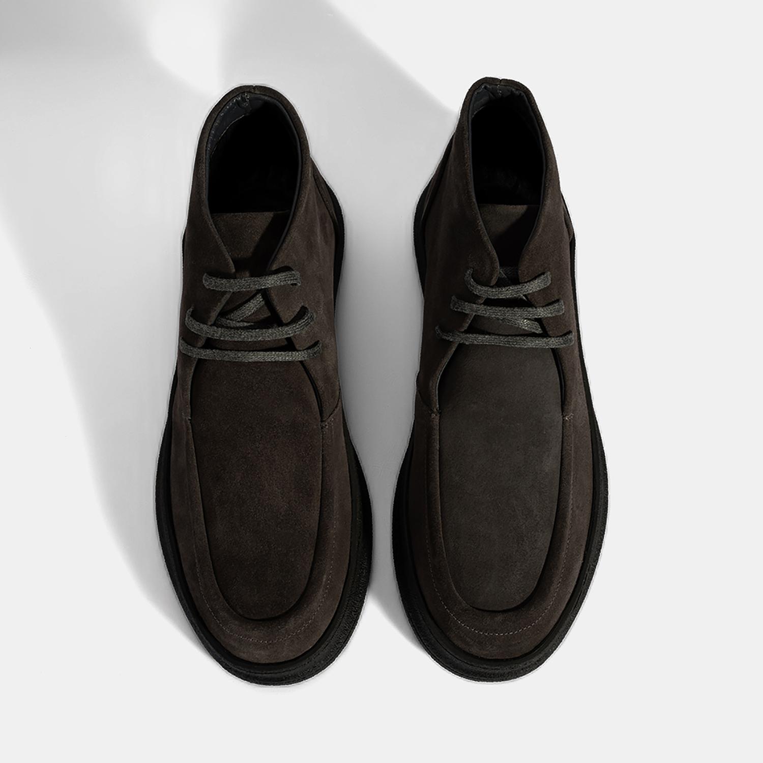 Erkek Füme Bağcıklı Süet Deri Bot