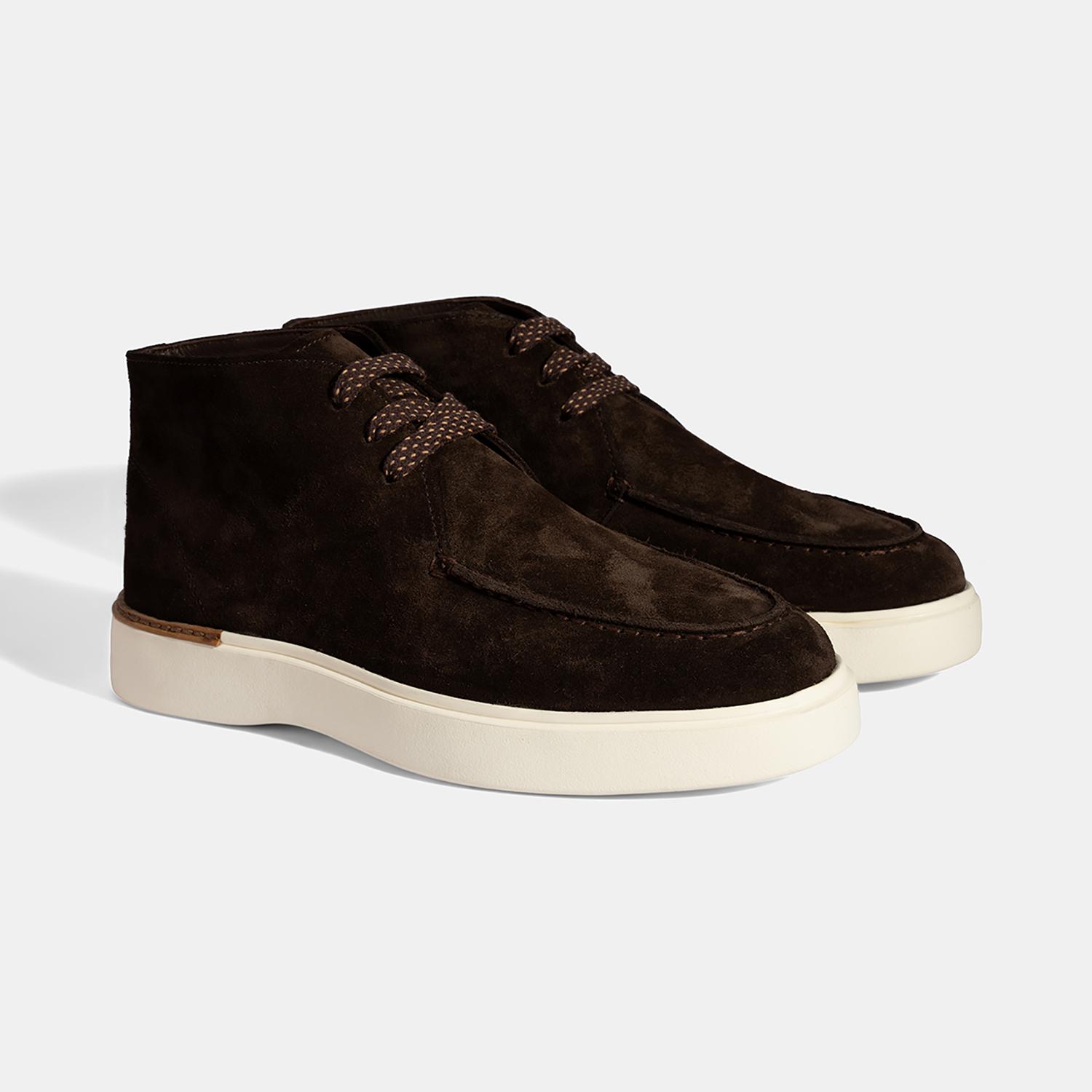 Erkek Kahve Bağcıklı Süet Bot