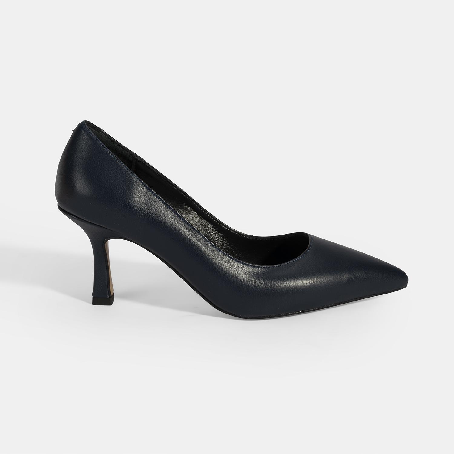 Kadın Lacivert Deri Stiletto