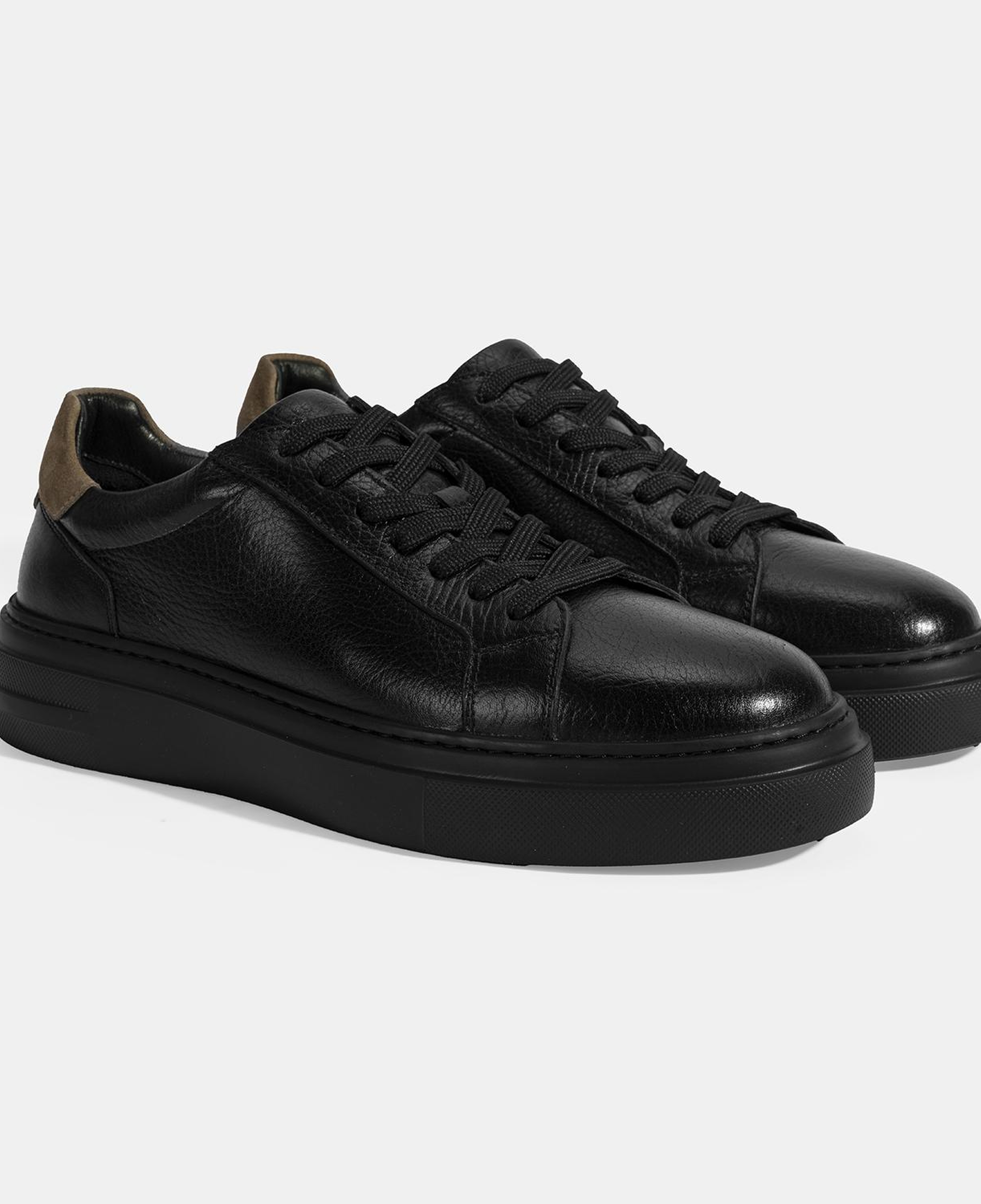 Erkek Siyah Bağcıklı Deri Günlük Ayakkabı