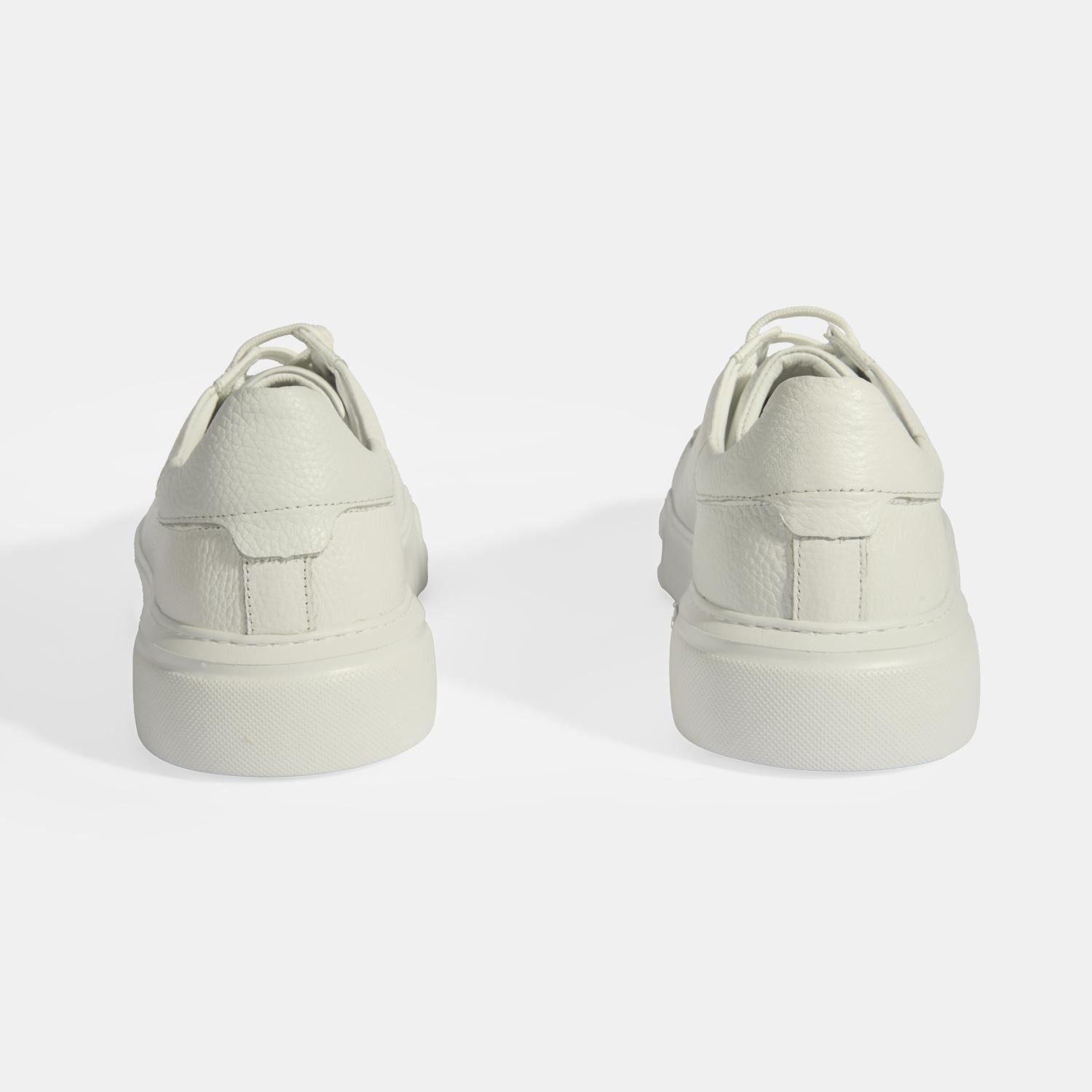 Reminya Beyaz Erkek Deri Bağcıklı Günlük Ayakkabı