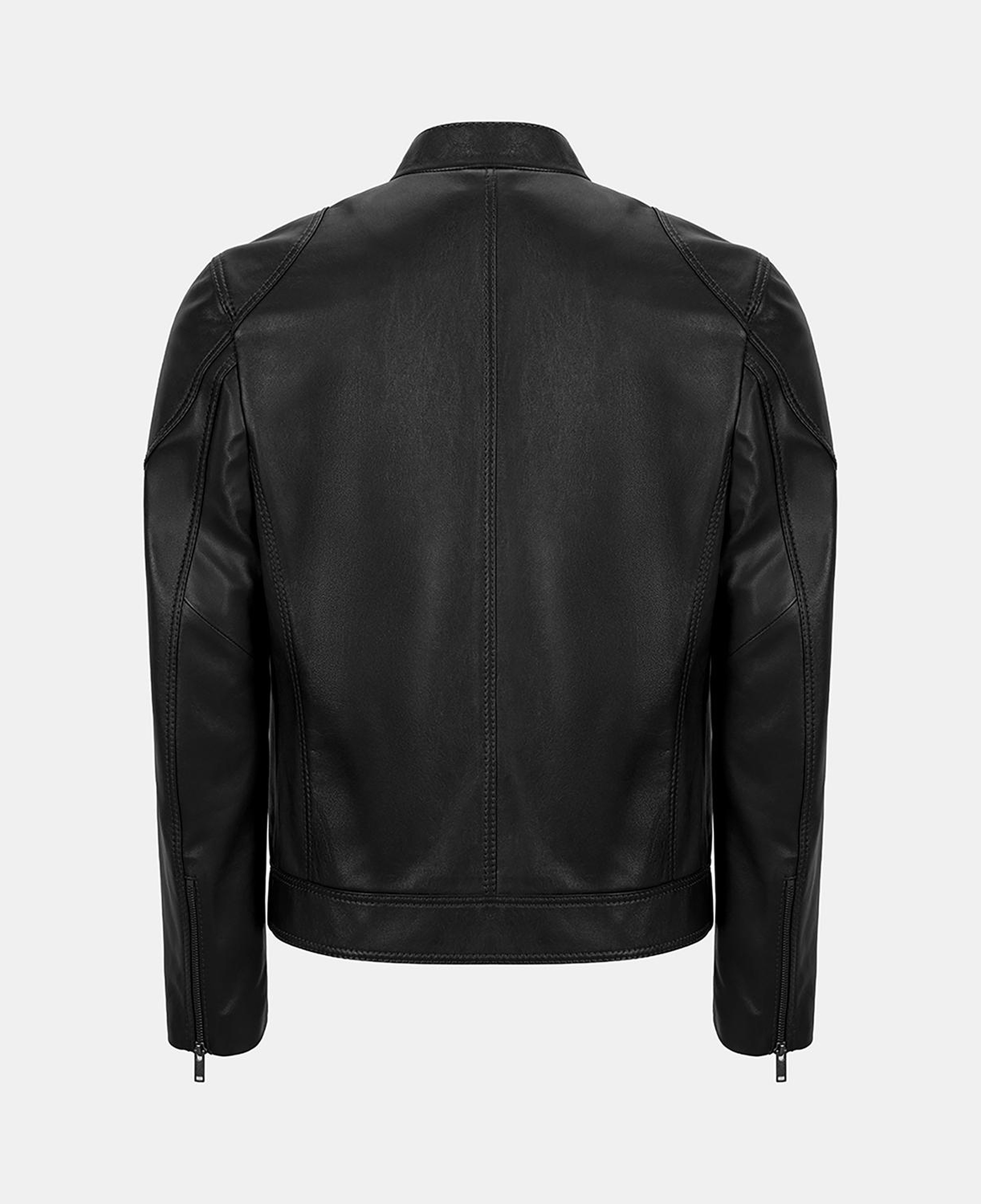 Erkek Siyah Hakim Yakalı Deri Ceket