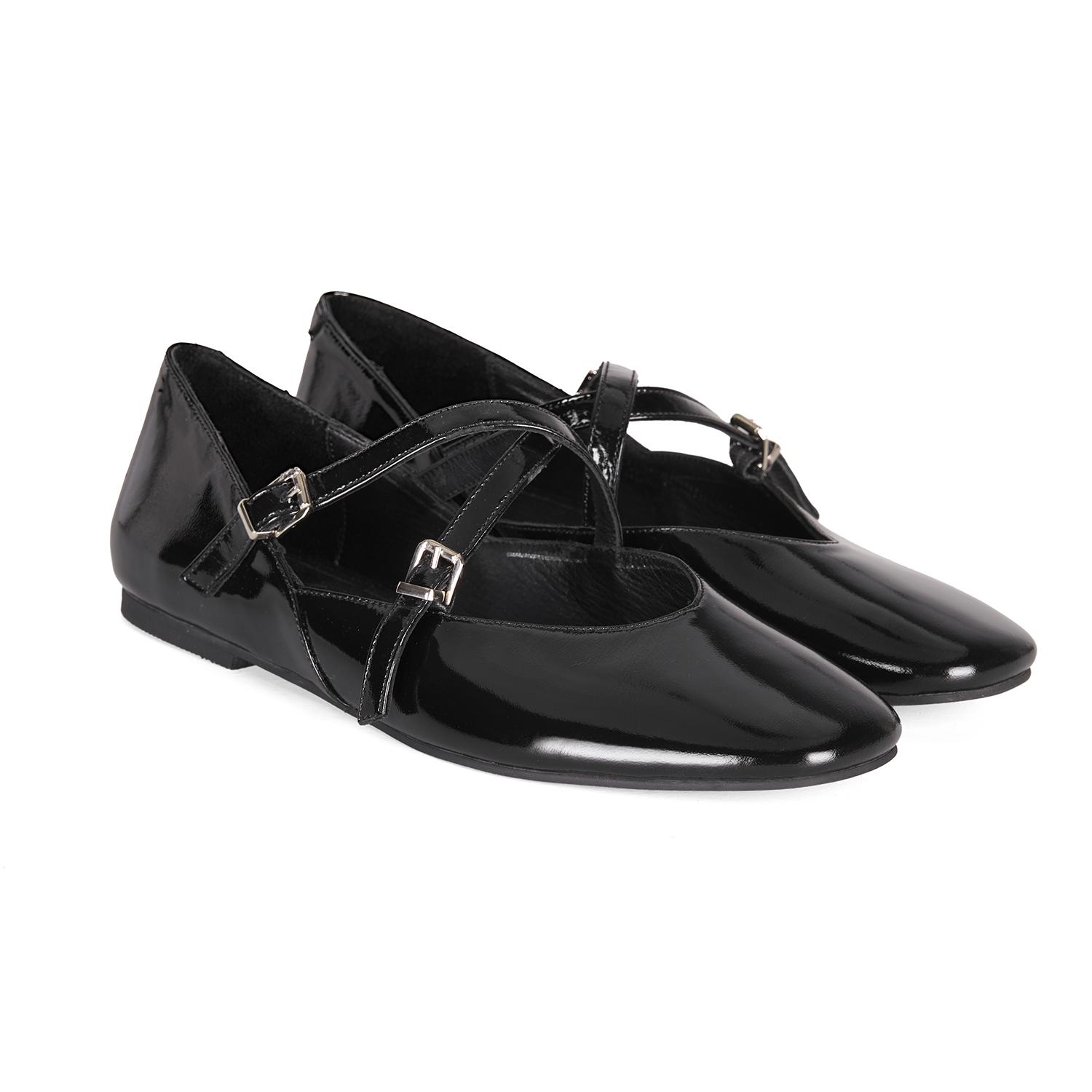 Kadın Siyah Mary Jane Deri Günlük Ayakkabı