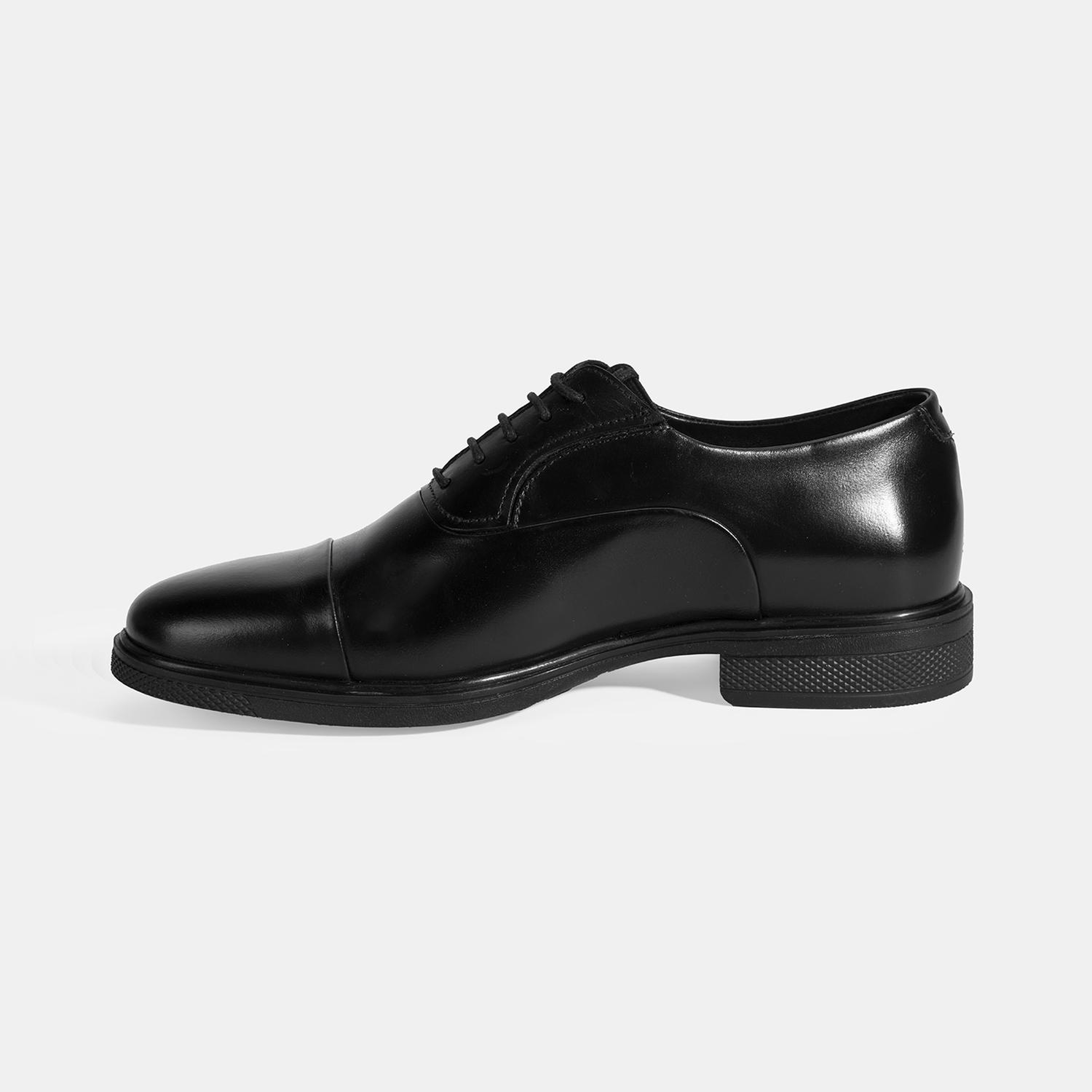 Erkek Siyah Bağcıklı Deri Klasik Ayakkabı
